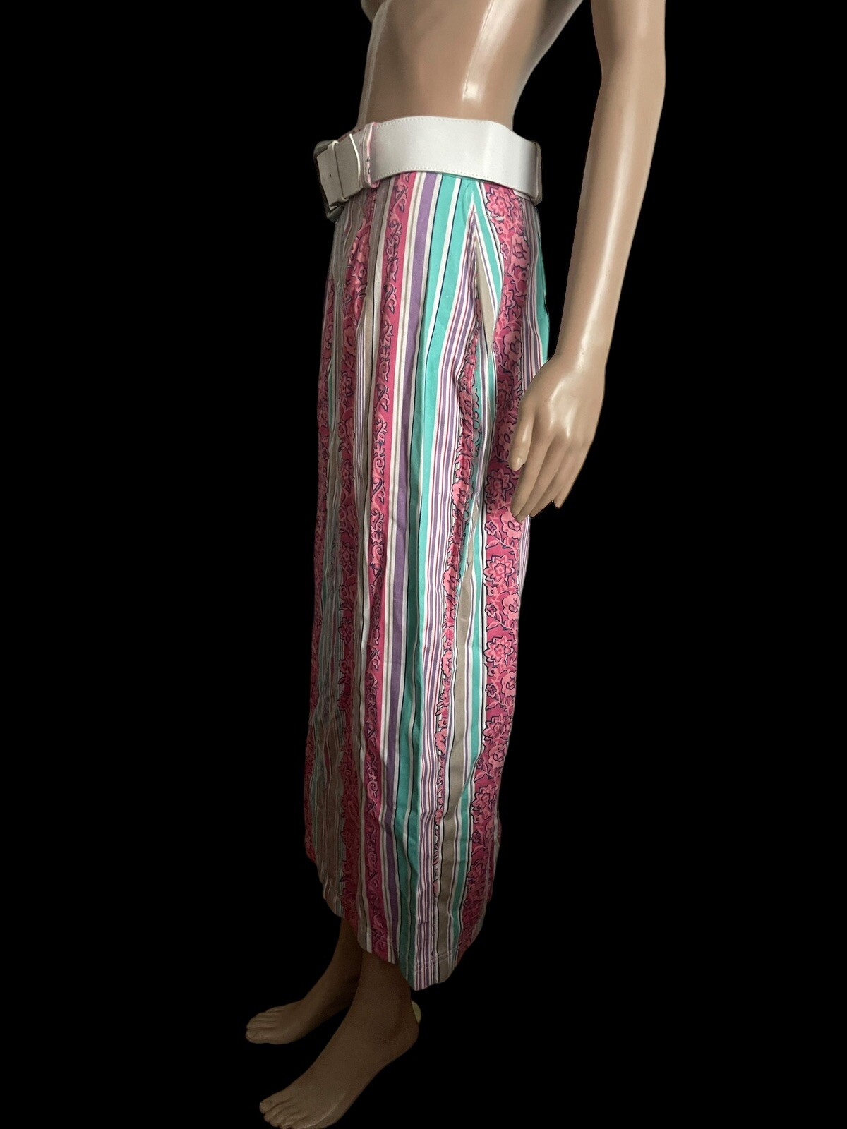 Vintage Bonjour Women’s Aztec Woven Wrap Around High Waist Skirt BoHo Size 12