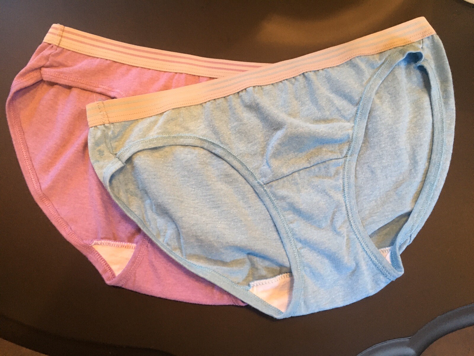 Vtg 2 Pairs Fruit Of The Loom 5 S Cotton Bikini Panties Blue & Violet W Stripes