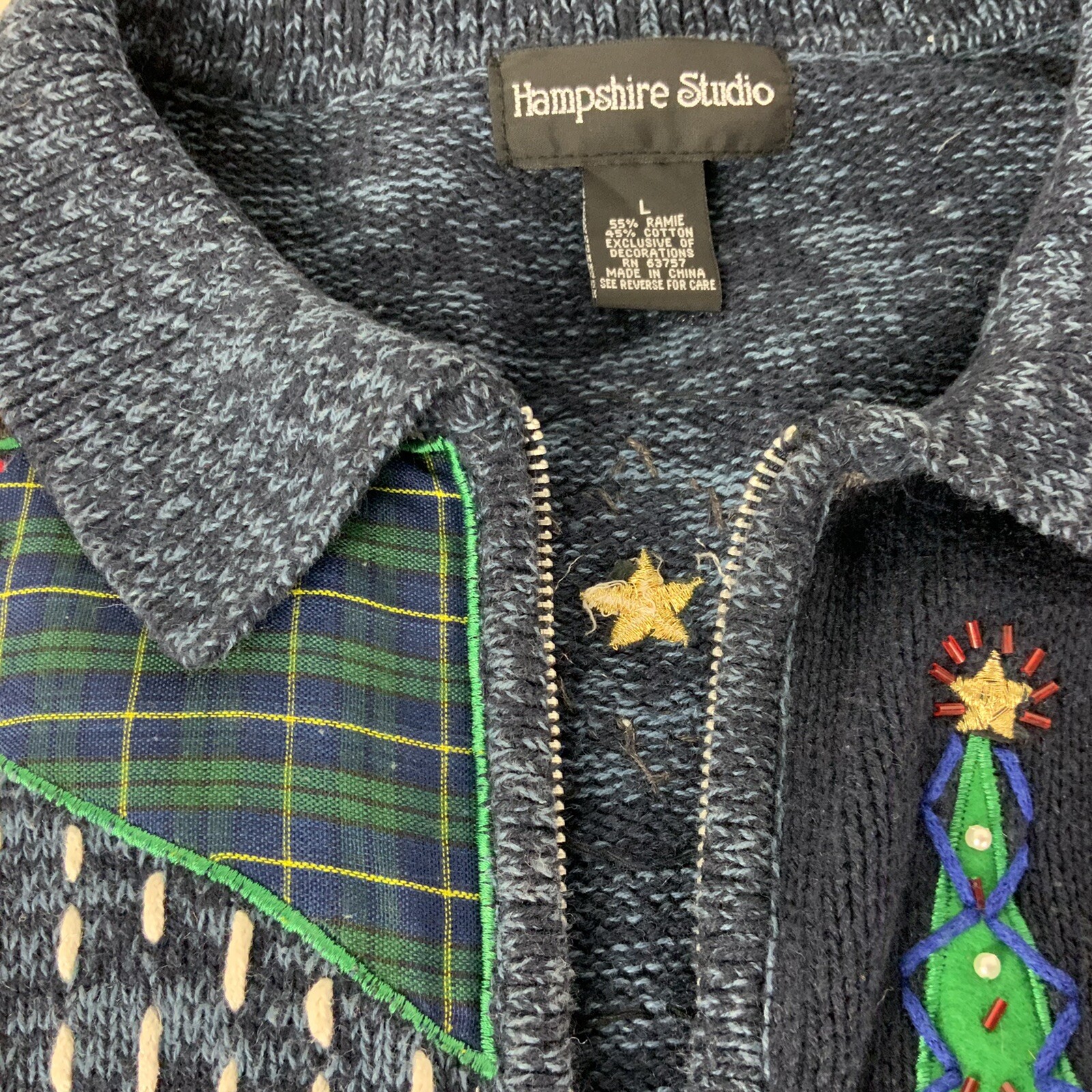 Hampshire Studio Holiday Vintage Cardigan “Ugly” Sweater Women’s X Large