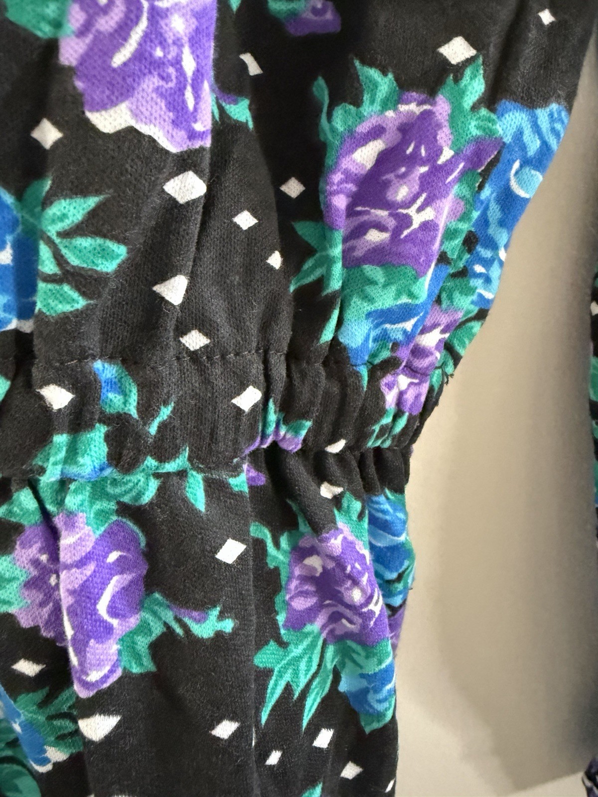 vintage floral jumpsuit 80s Mooncraft made in USA w/pockets Size medium