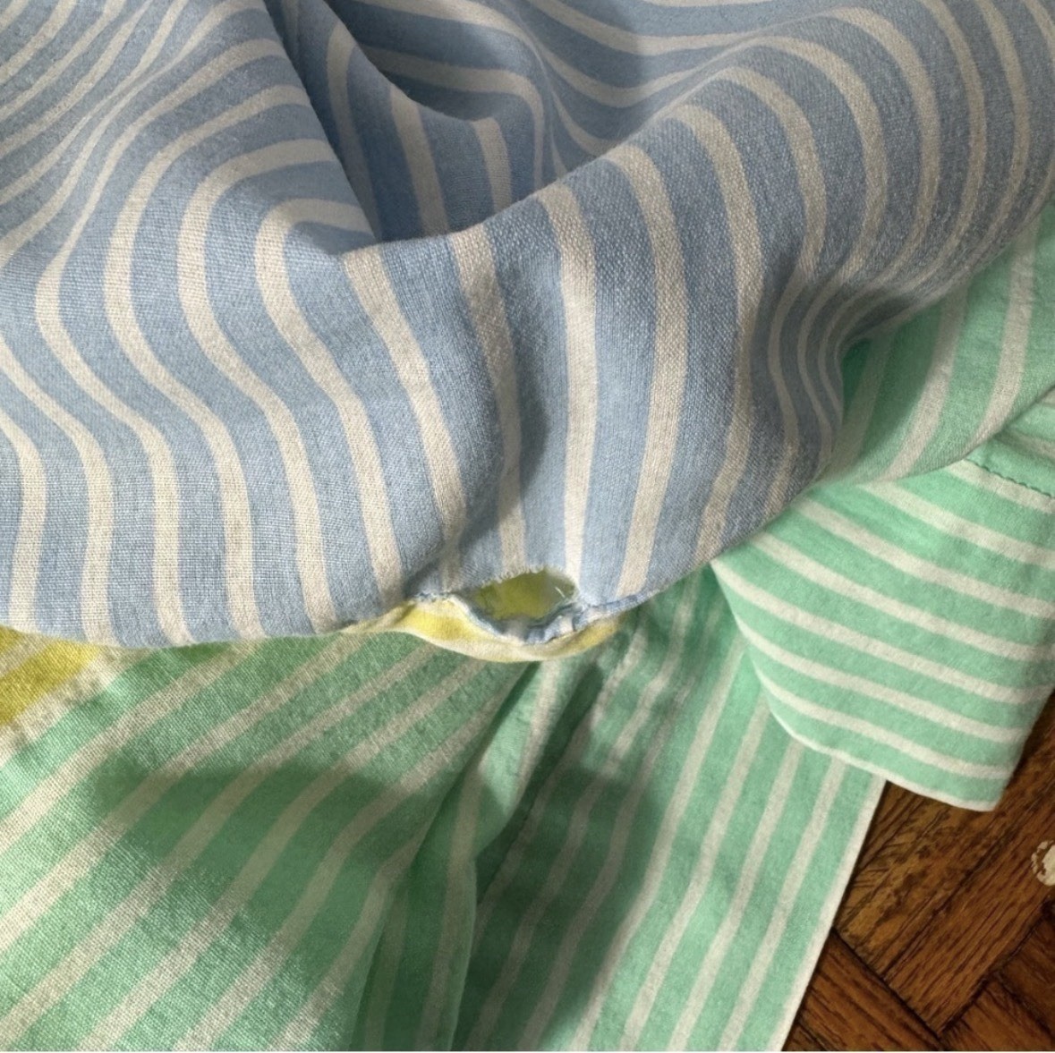 Vintage pastel striped seersucker dress