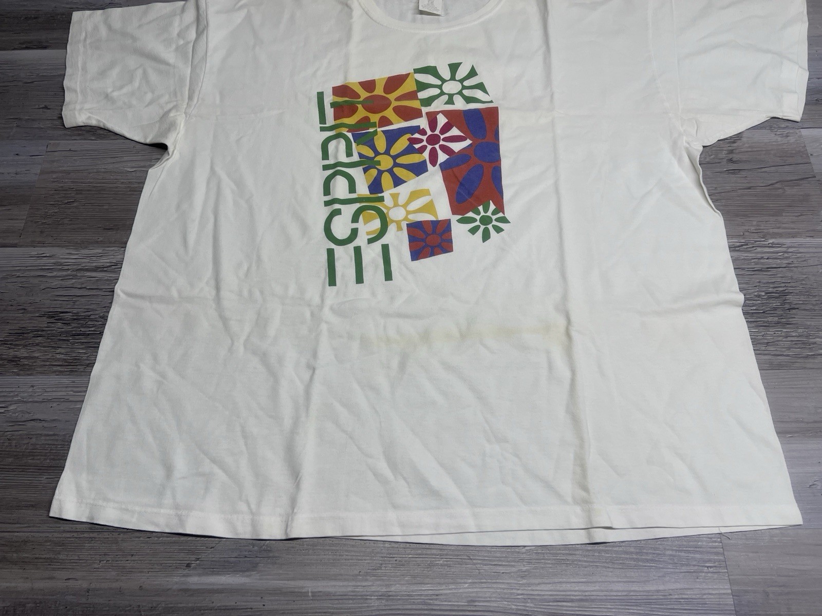 Vintage 90s Esprit Floral Abstract Graphic T-Shirt USA Made Single Stitch XL