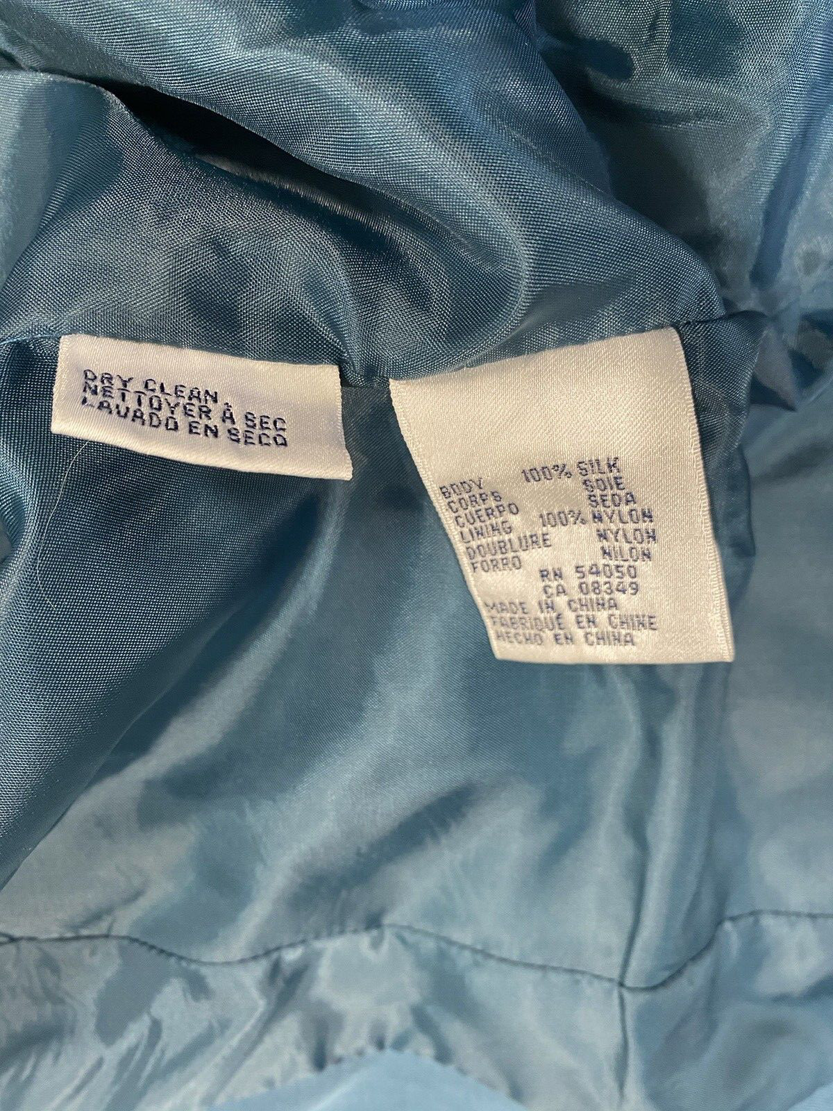 Vintage Women’s SILK Skirt Suit SIZE 8 MEDIUM teal blue SAVILLE 90s does 40s