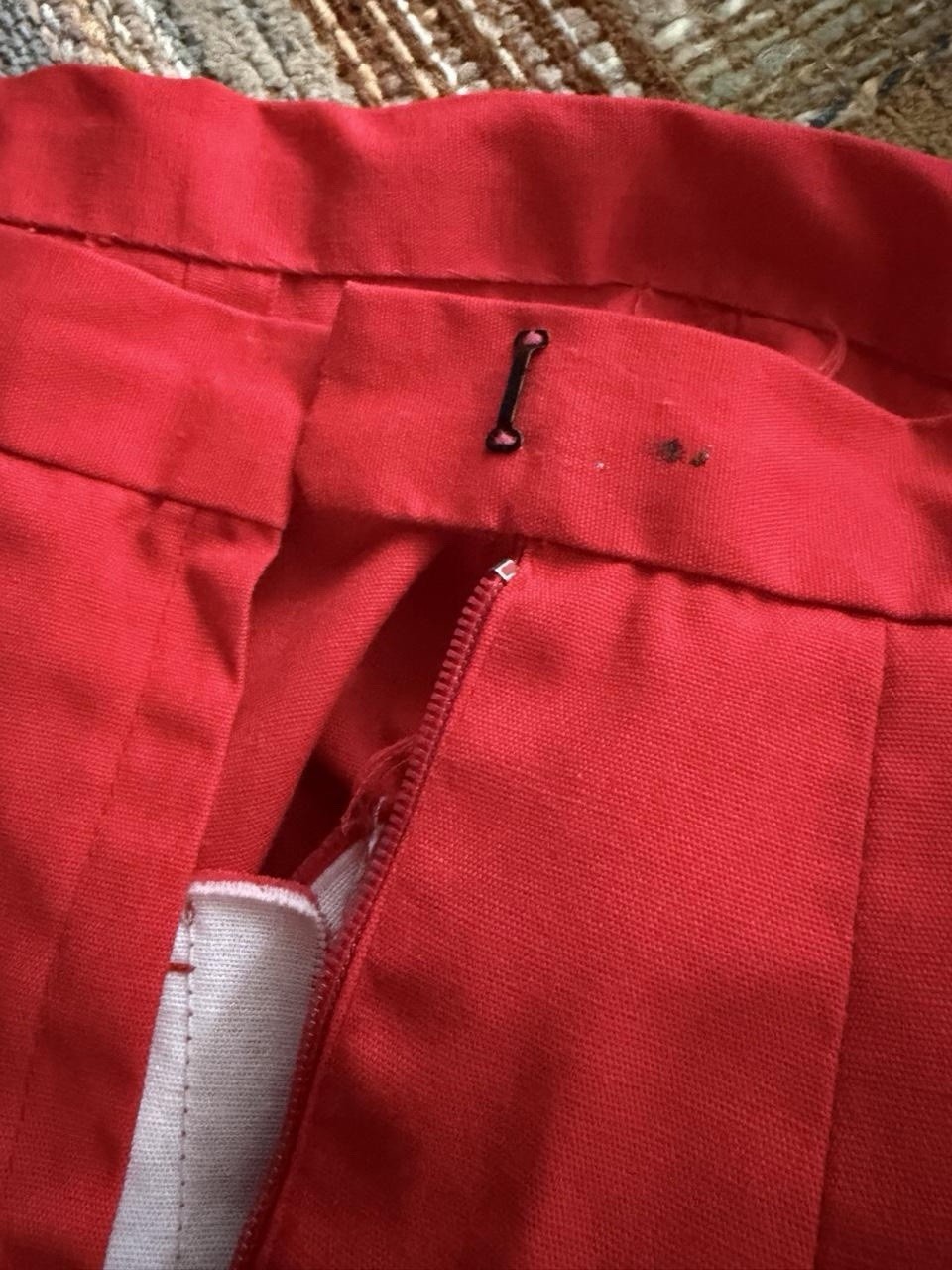 Vintage 70s Handmade Red Mini Cheer Skirt Preppy Sporty Retro 26” Small