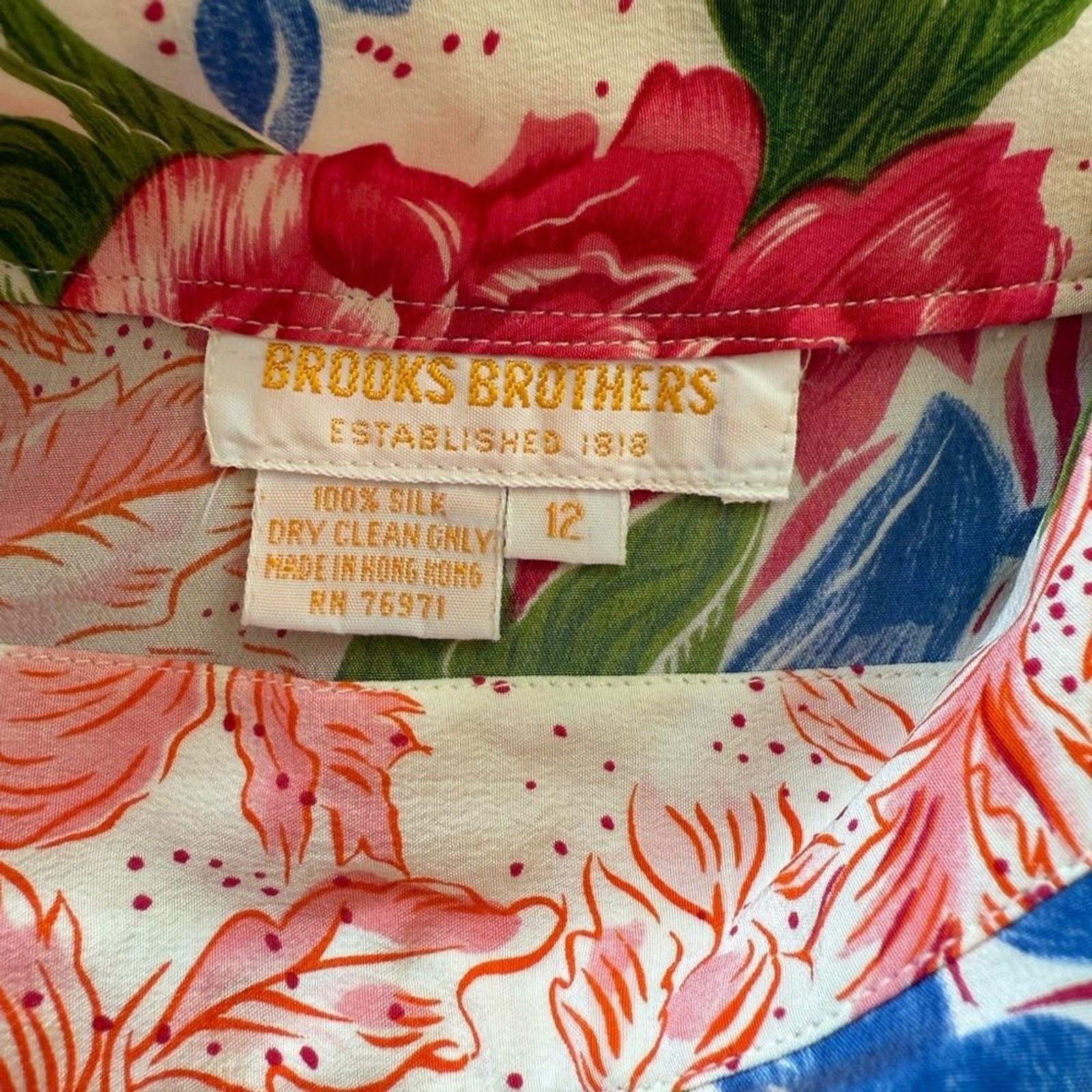 Brooks Brothers Vintage Silk Maxi Skirt. Pink and Blue Floral. A-line. Side zip