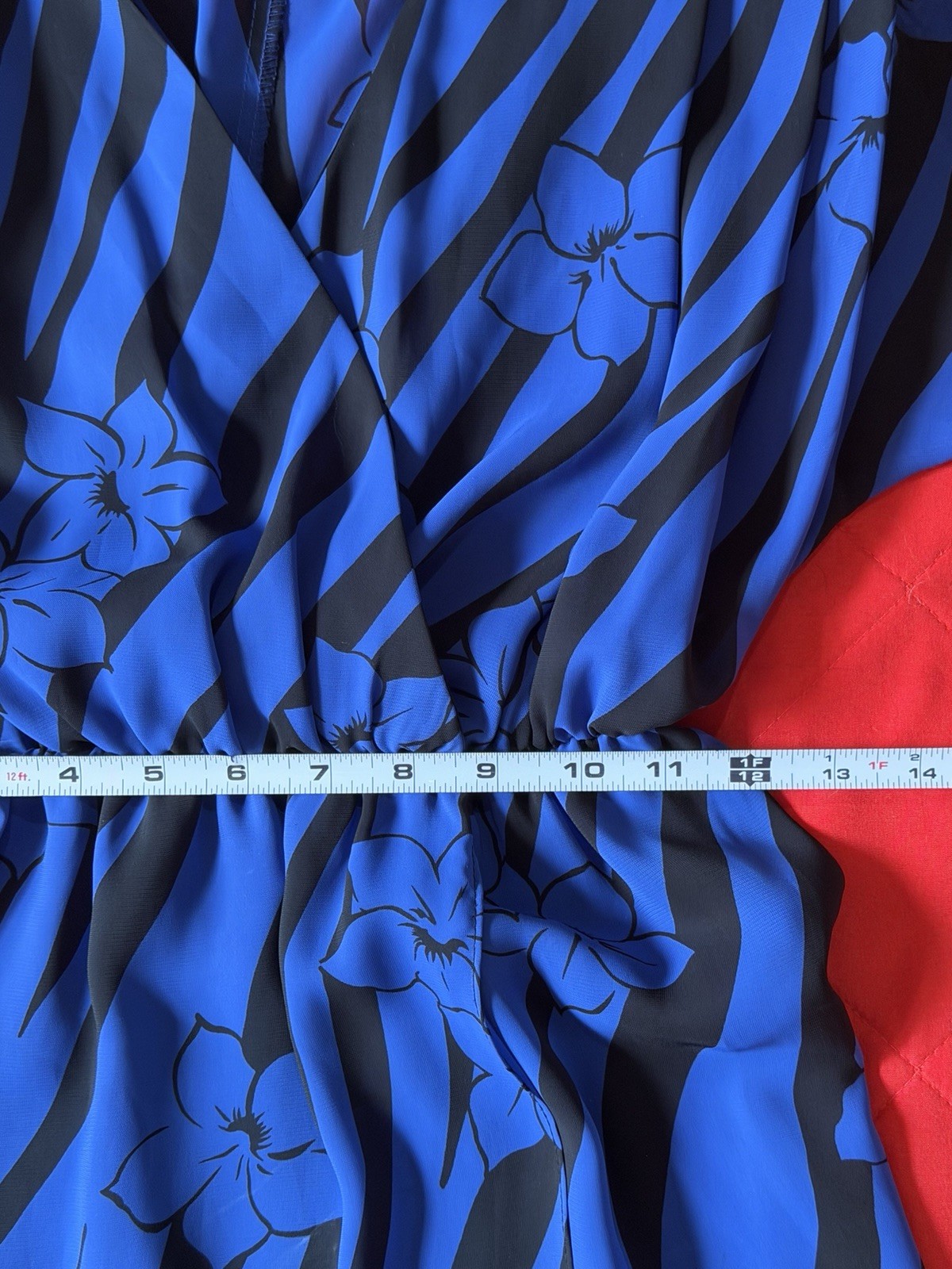 VTG 70s 80s LTD by Roberta Sheer Dress Size S/M Blue With Black Flowers Glam