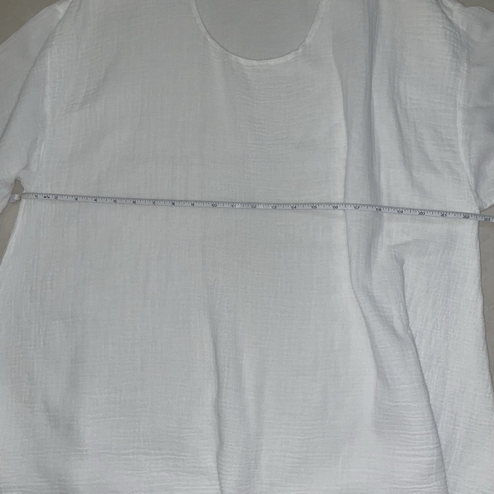 White 100% Cotton Sheer Tunic Cover-up Vintage 90s Dunes For Pool Or Beach