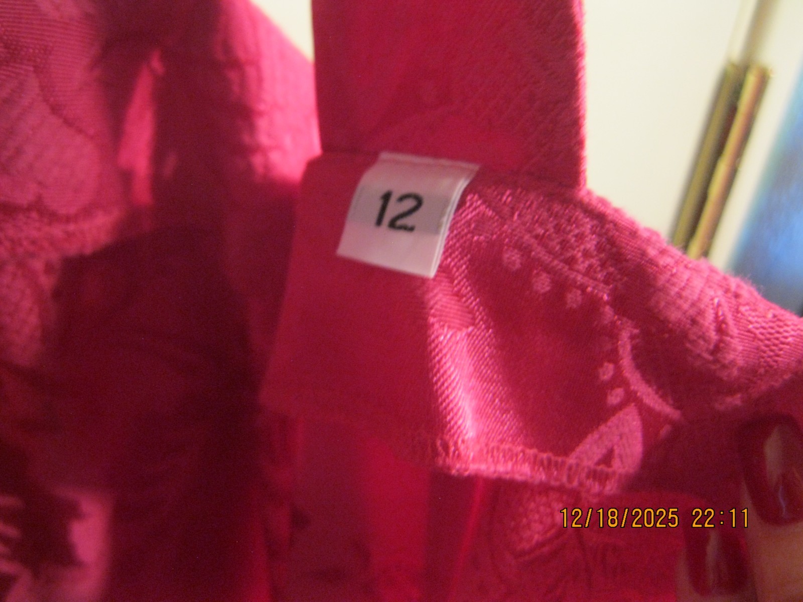 Vtg 80s Fuchsia Brocade Dress Suit Embroidered Rhinestones Retro Sz 12-NWT