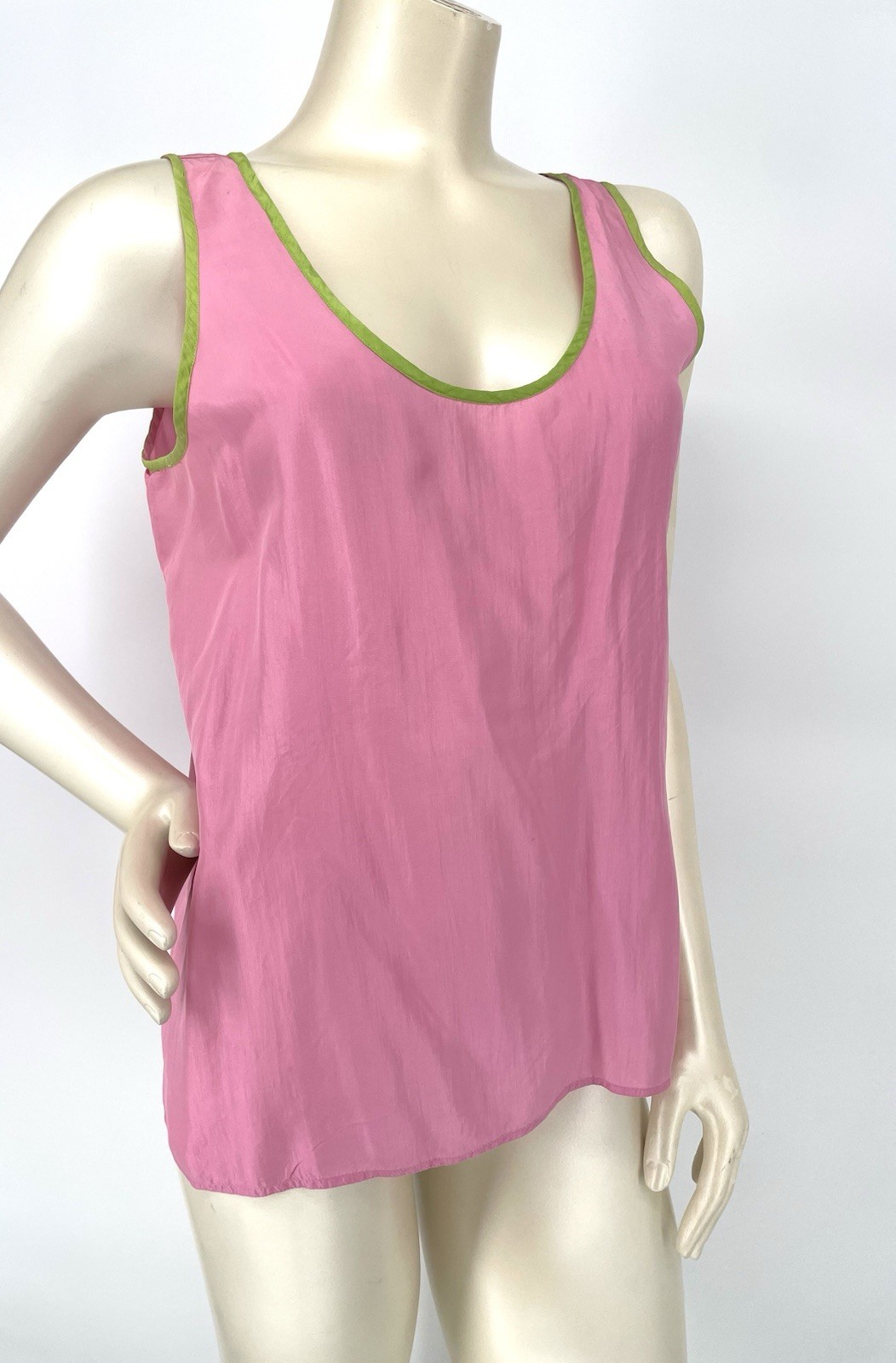 VTG 1980s 1990s High Waist Baggy Bermuda Paint Splatter Silk Short Tank Top Set