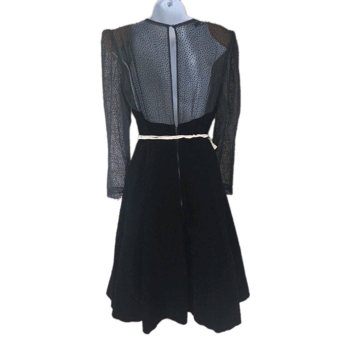 Vtg. 80’s Dress 14 Karen Lucas For Nikki Black Velvet Whimsigoth Fairycore USA
