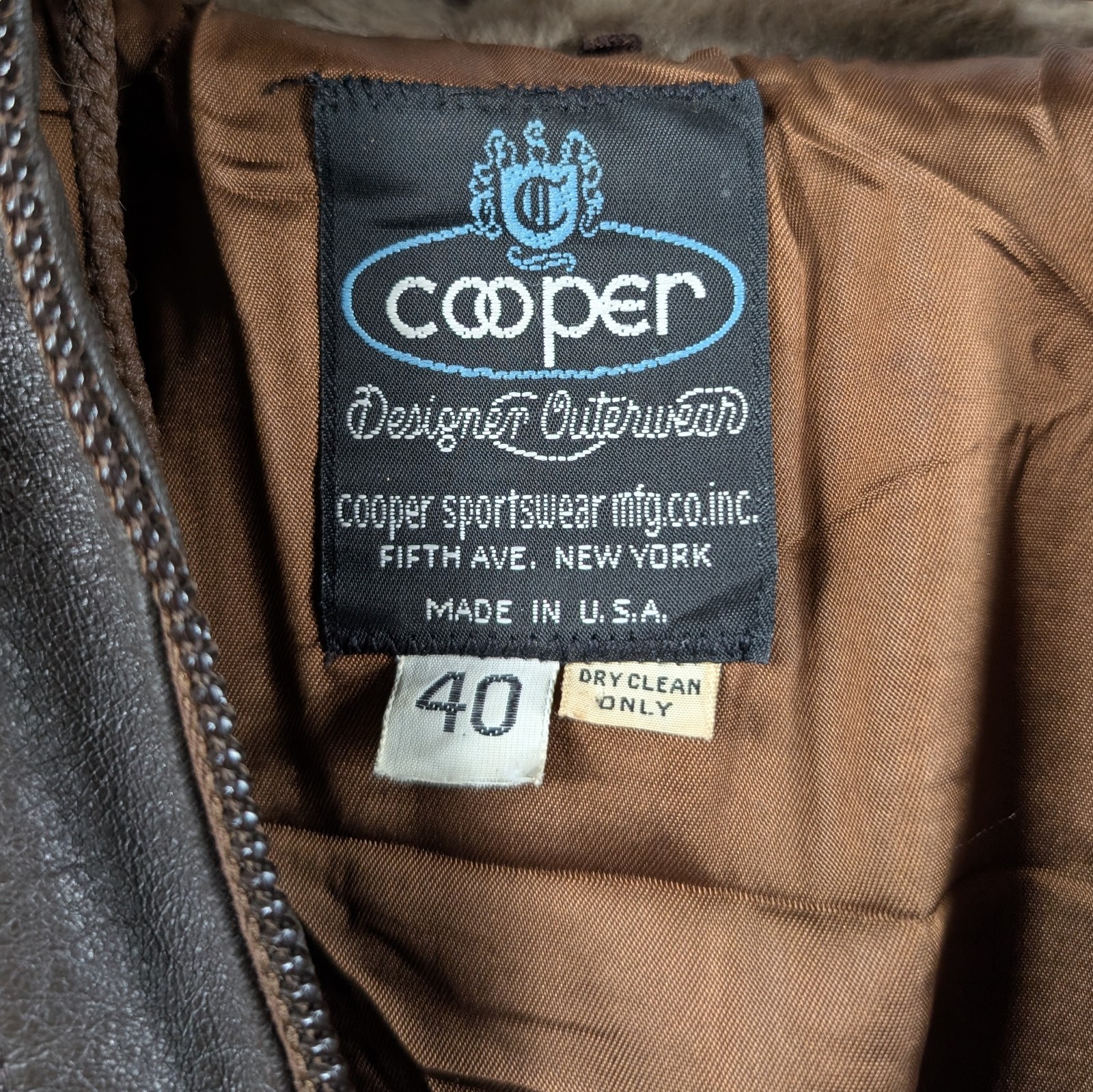 VTG Cooper Sportswear Faux Fur Jacket Hooded Boho Penny Lane Coat 70s 80s USA L
