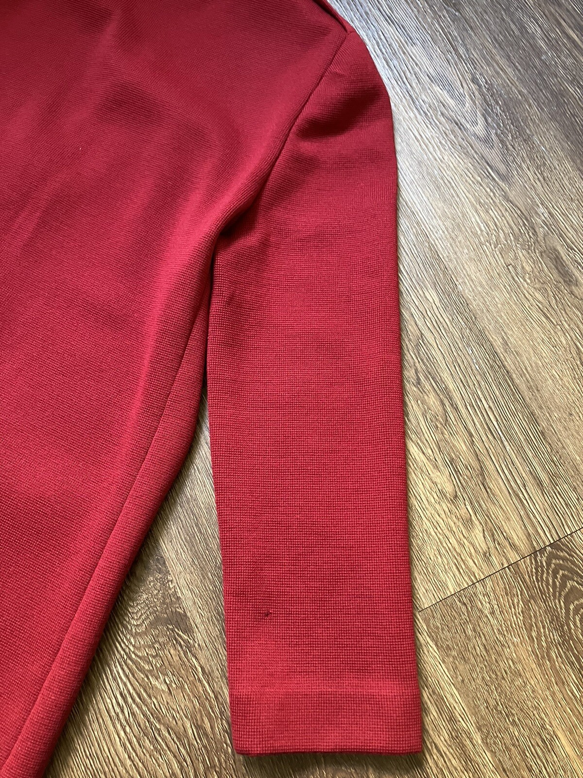 Vintage ’80s Luisa Spagnoli Old Money Red Knit Wool Jacket Epaulettes Medium