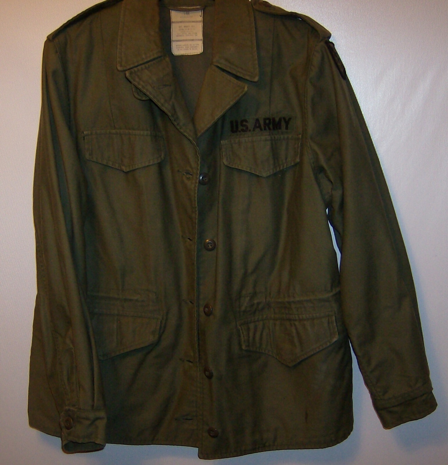 Vintage US Army Vietnam War Era Women’s Olive Green Field Jacket Size Large 14R
