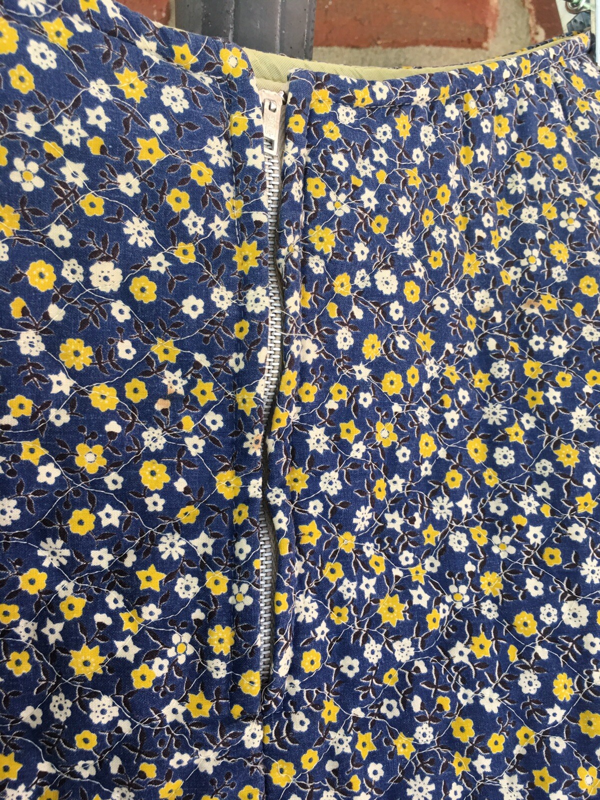 Vintage Quilted Calico Floor Length Skirt A-Line Handmade High Quality