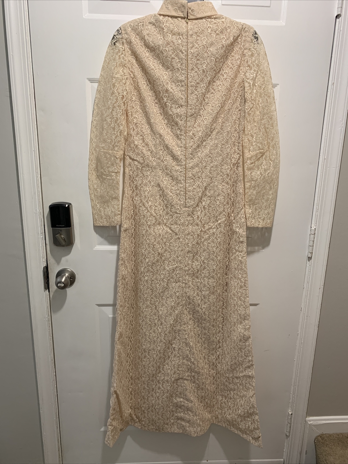 Vintage 70’s Lace Dress Floral Lace Overlay Mother Of The Bride / Groom Handmade
