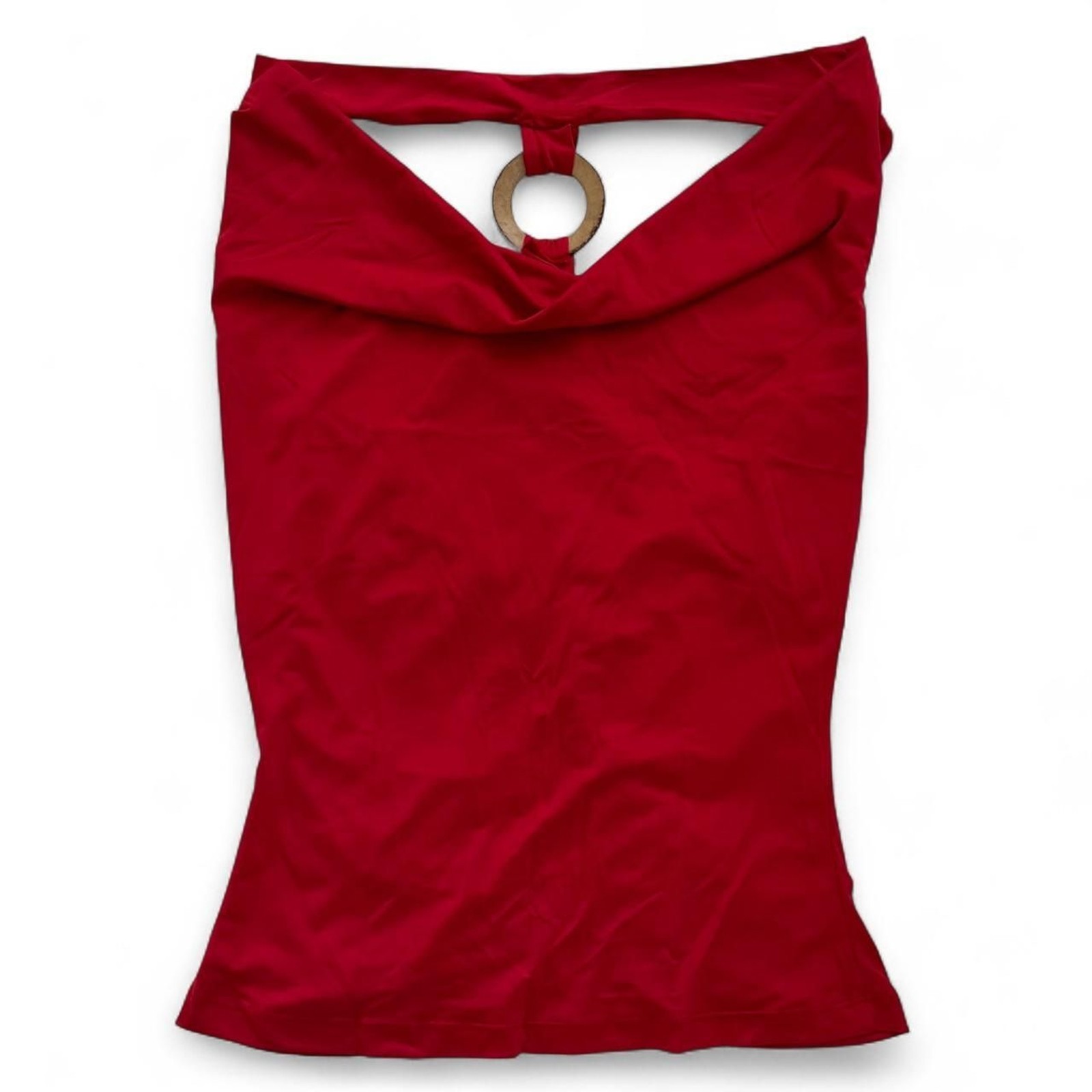 Vintage Y2k Red Cowl Neck 3-Ring Racerback Tank Top Size S/M