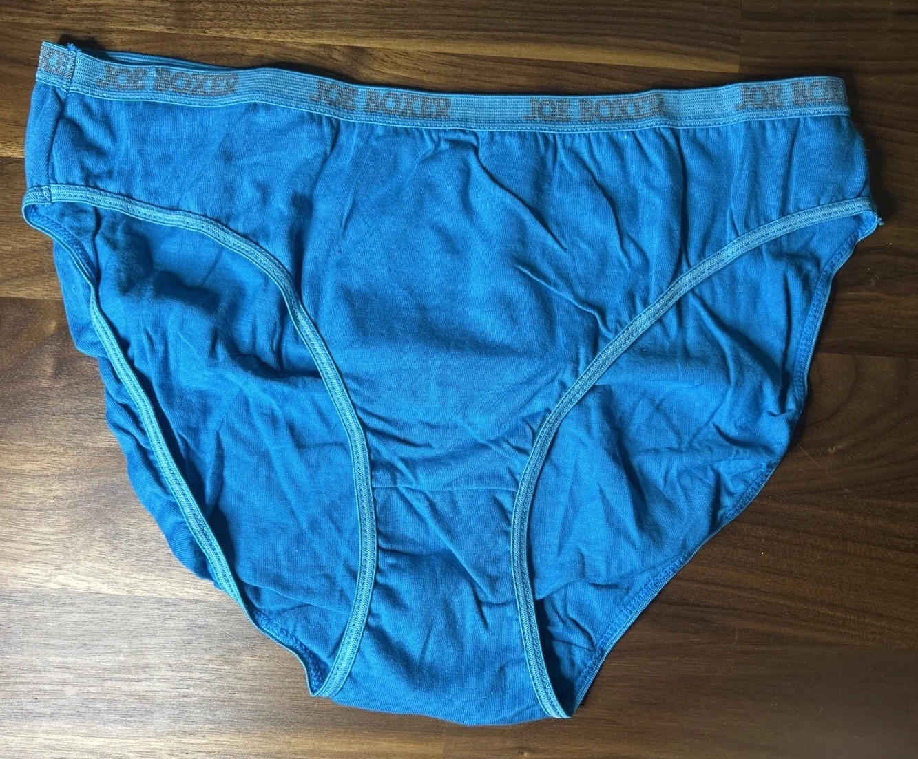 Vintage Joe Boxer Bikini Panties 100% Cotton Bright Blue Size 7 Logo Band Kmart