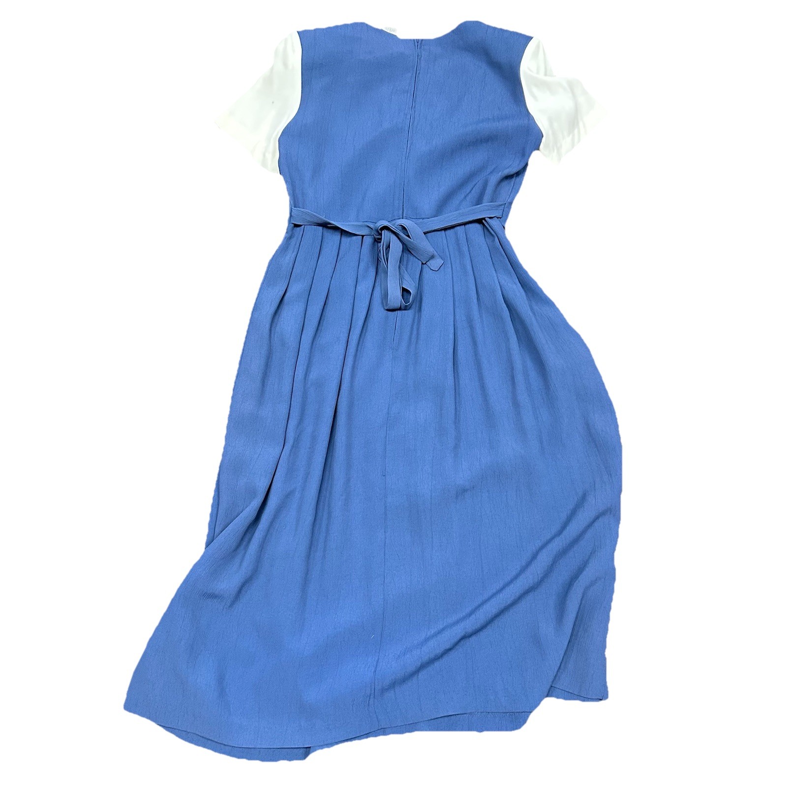 Vintage Allison Che Women’s Dress Size 8P Prairie Cottage Granny Blue Vest #1418