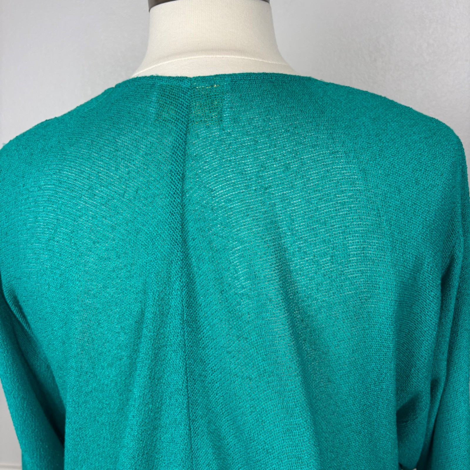 Spencer Alexis Vintage Kimono Inspired Topper Duster Teal Size 16 Dramatic 80s