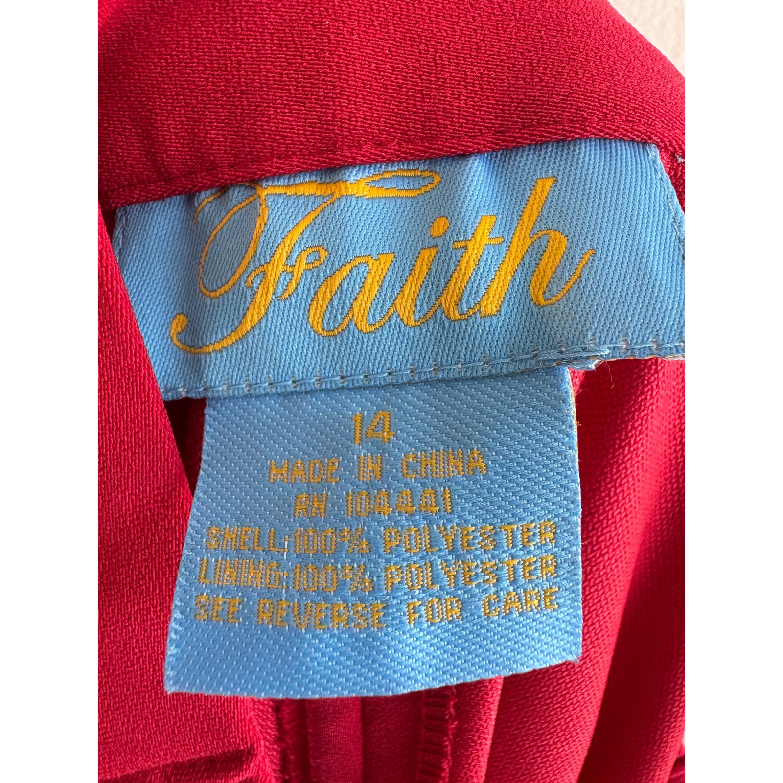 Faith Vintage Red Pant Suit Set Womens Size 14 Beaded Blazer Pants NWT