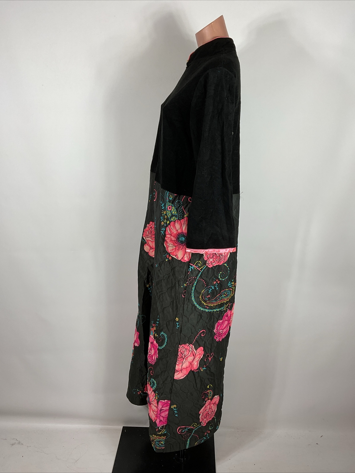 Vintage 70s Plaza 9 M Robe House Dress Lounge Muumuu Kaftan Psychedelic Floral