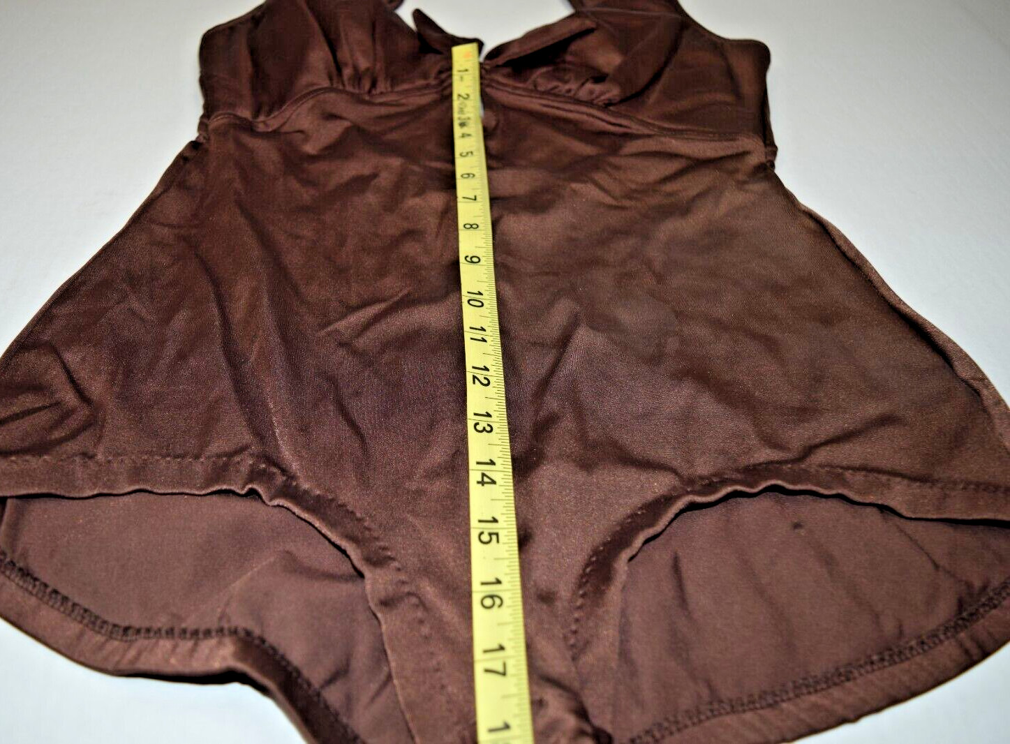 Swimsuit VTG 50s 60s Cole of California Silky Chocolate Brown Back Clasp Sz S/M