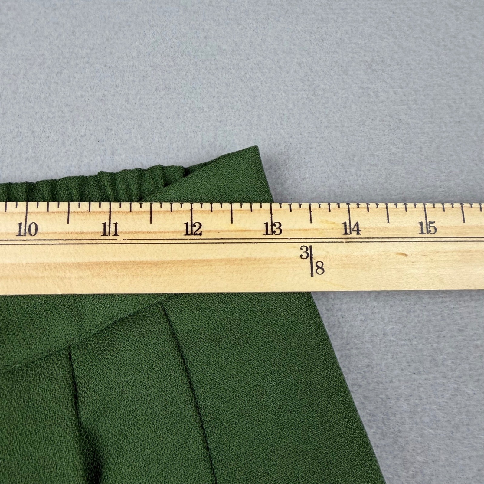 Vintage Karen Stuart Women 10 Green Pleated High Waisted Wide Leg Trousers Pants
