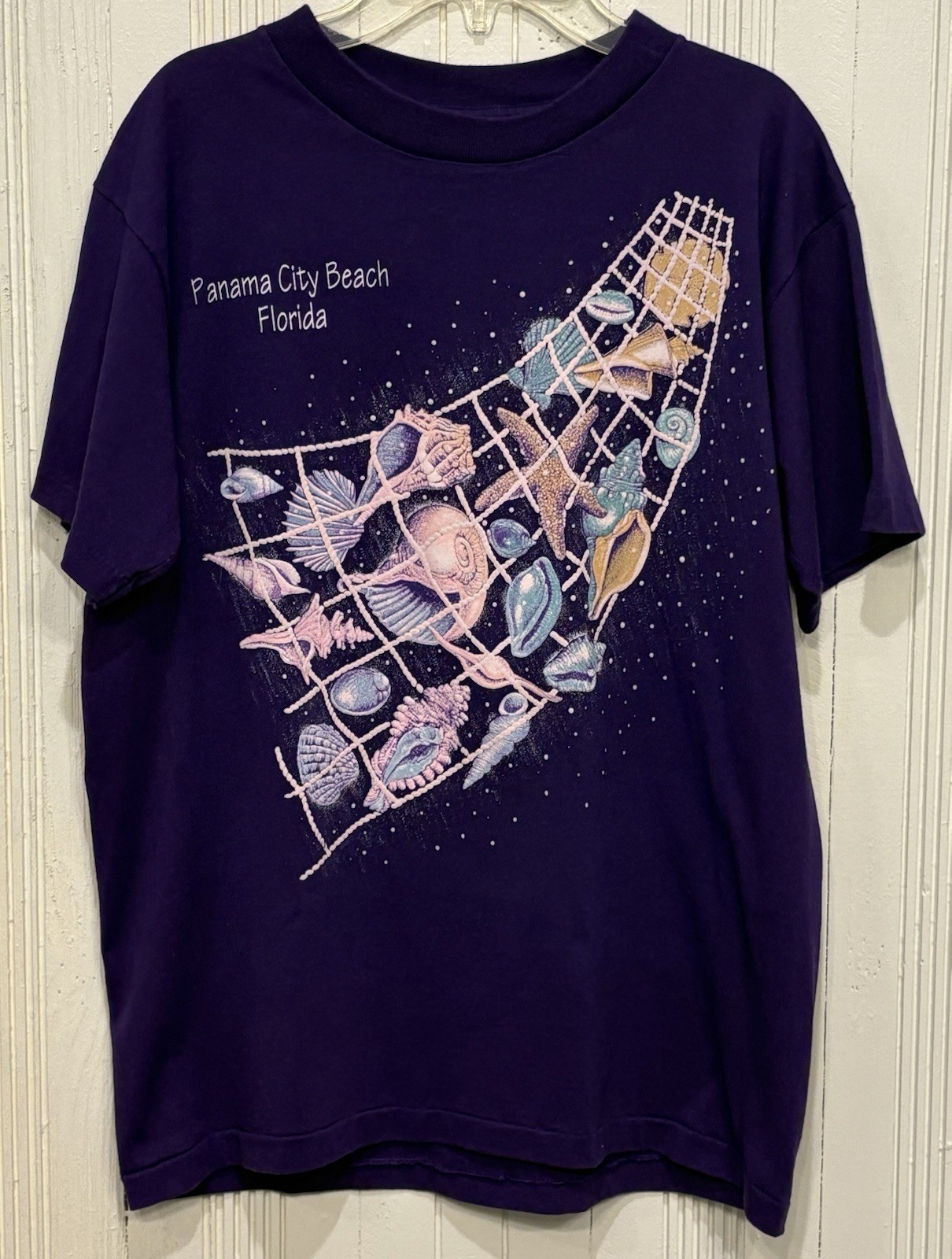 Vintage 1980’s Single Stitch Panama City Beach Florida Souvenir Seashell T-Shirt