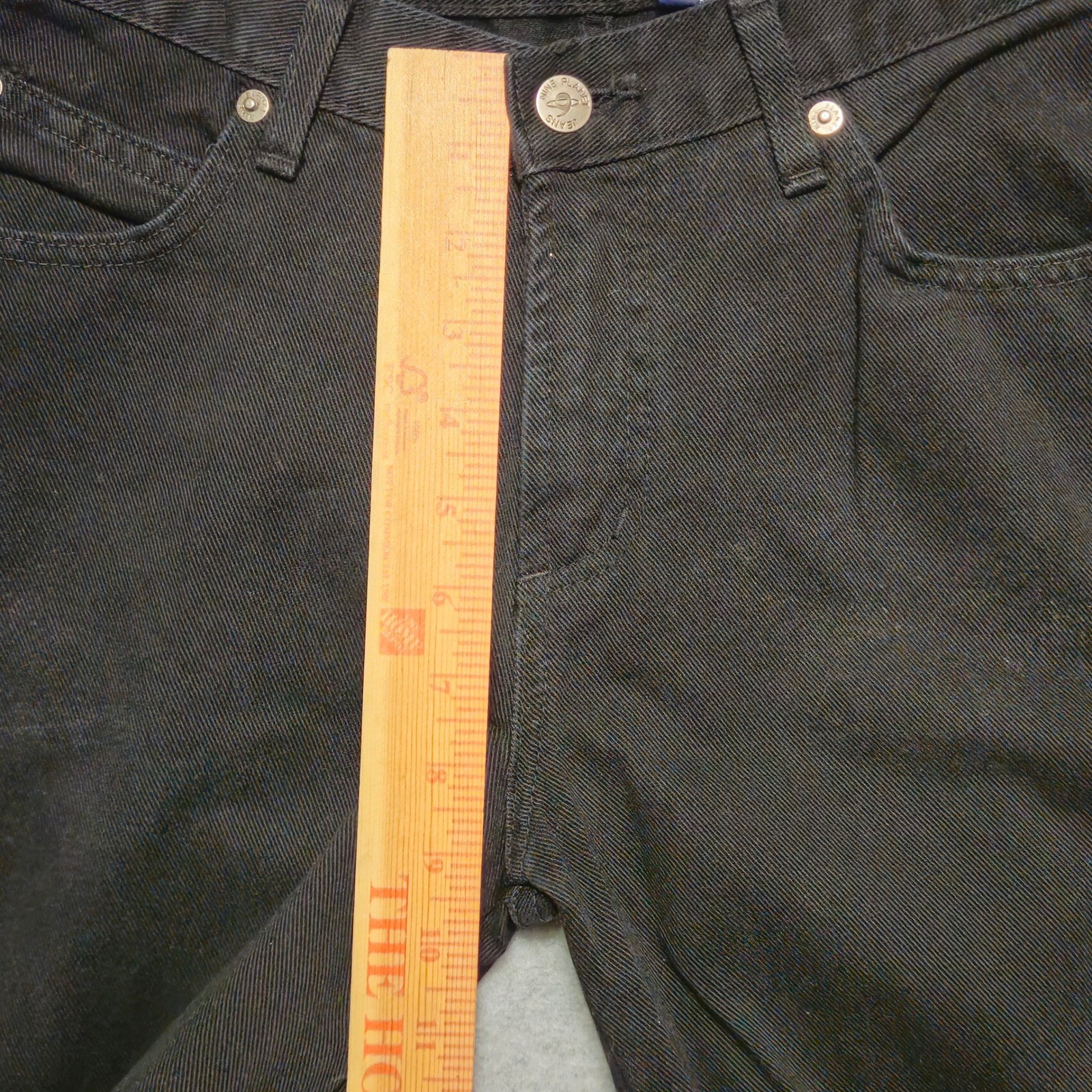 Vintage Black Flare Bootcut Jeans Womens Size 9 Nine Planet High Rise Cotton USA