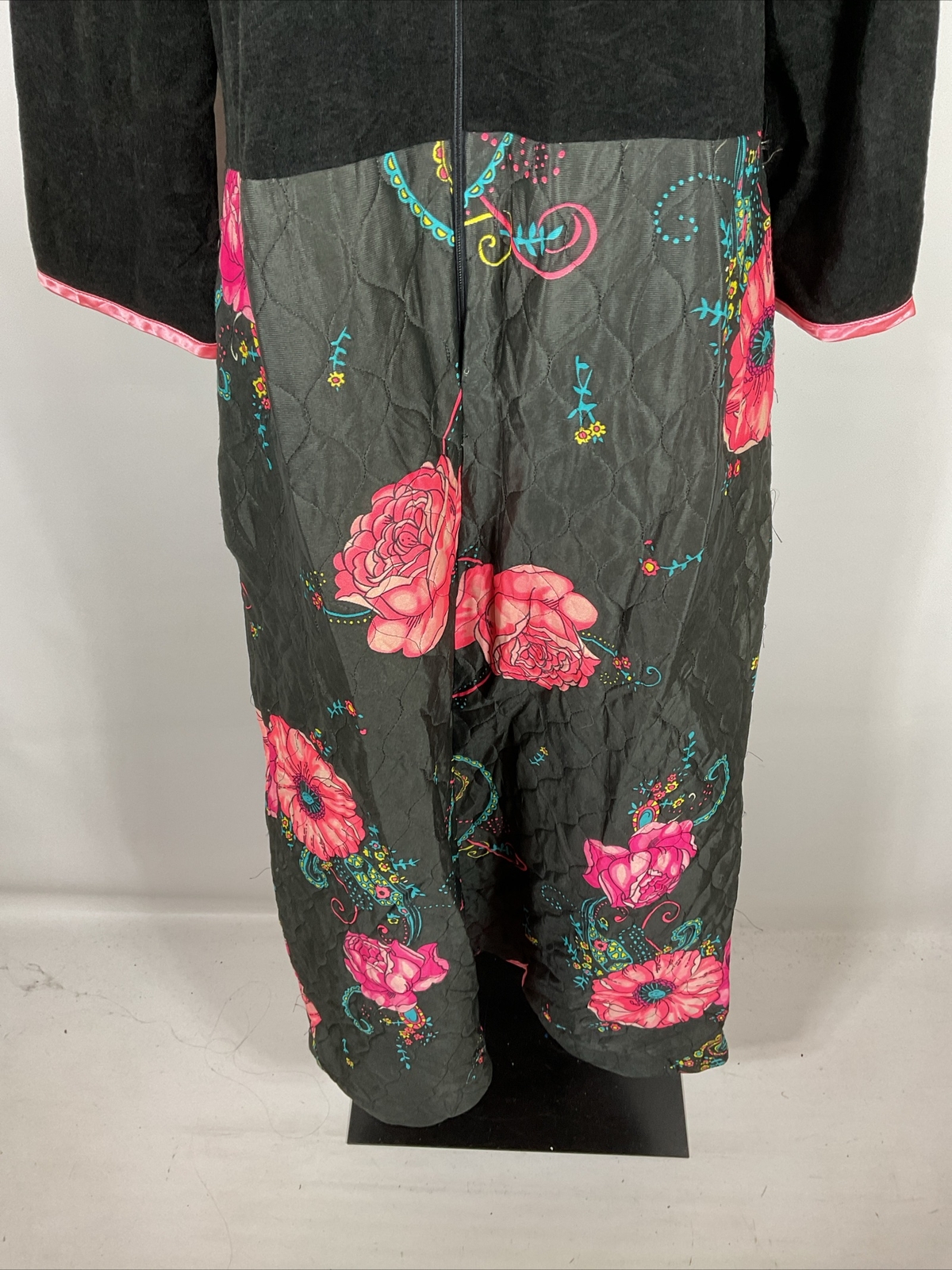 Vintage 70s Plaza 9 M Robe House Dress Lounge Muumuu Kaftan Psychedelic Floral