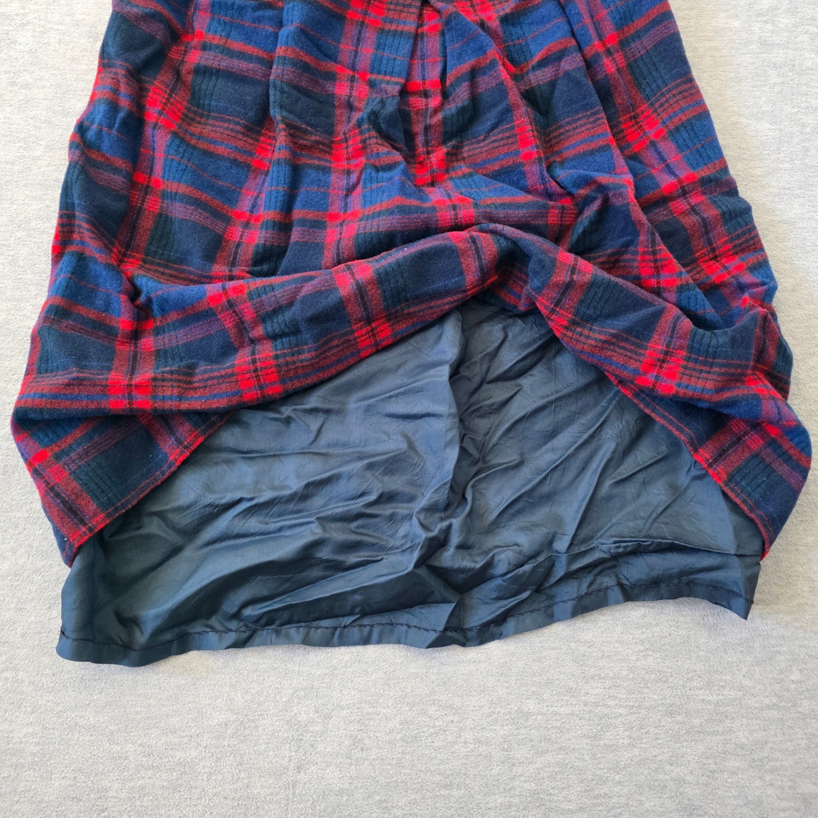 Pendleton Vintage Wool Plaid Midi Skirt Navy Red Green Size 12 Made in USA T528