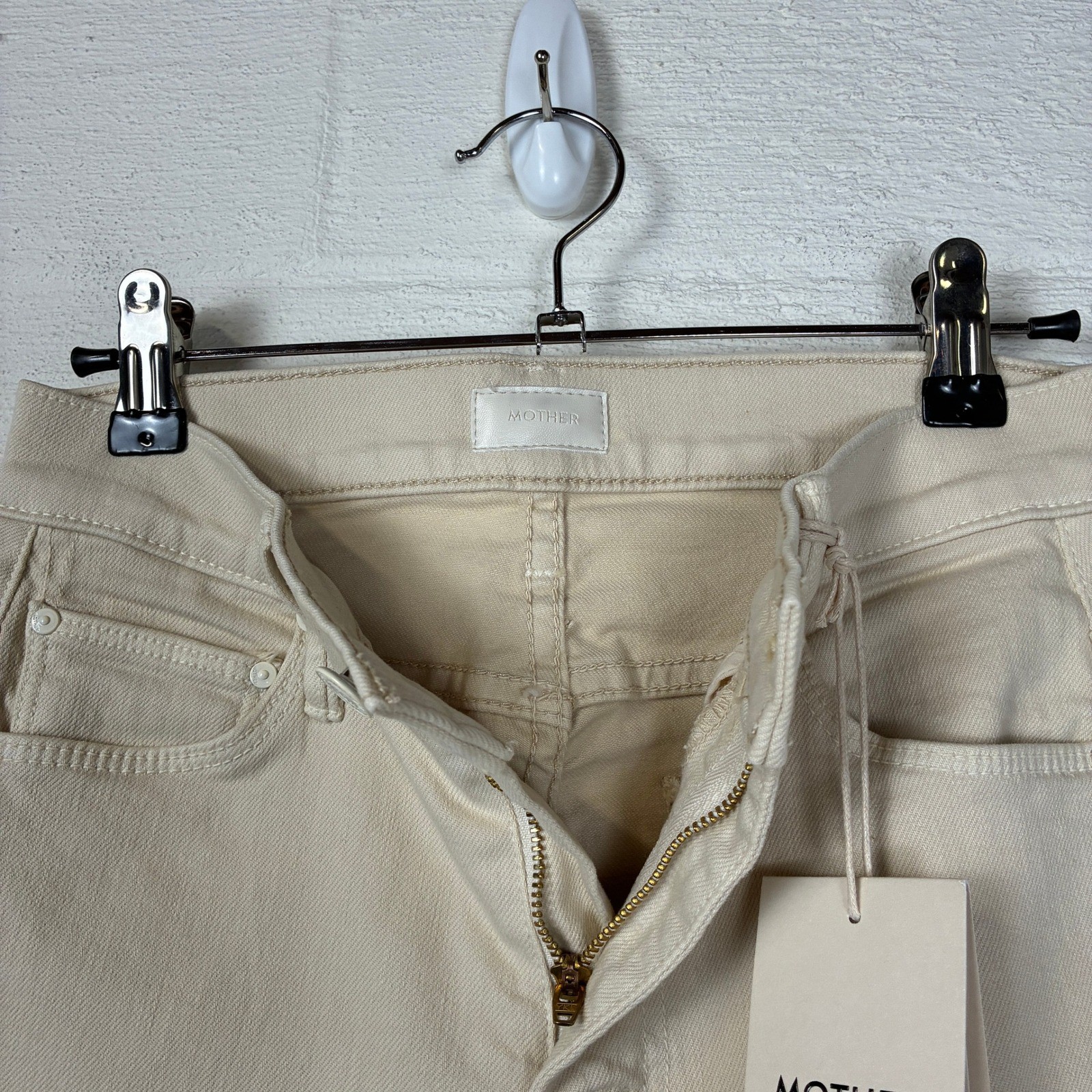 NEW Mother the Weekender Sneak in Playdate Size 25 Beige Flare 70s Western