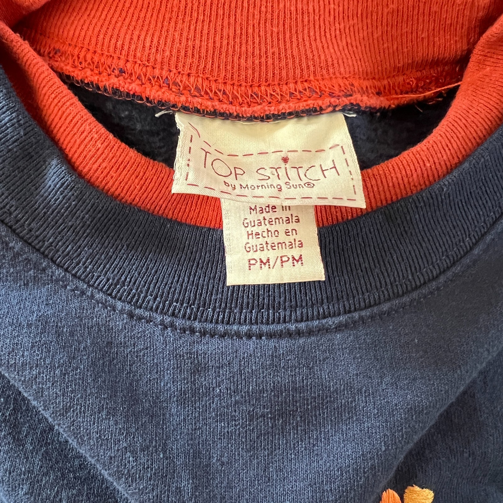Top Stitch by Morning Sun Vintage Embroidered Autumn Sweatshirt Sz PM Grannycore