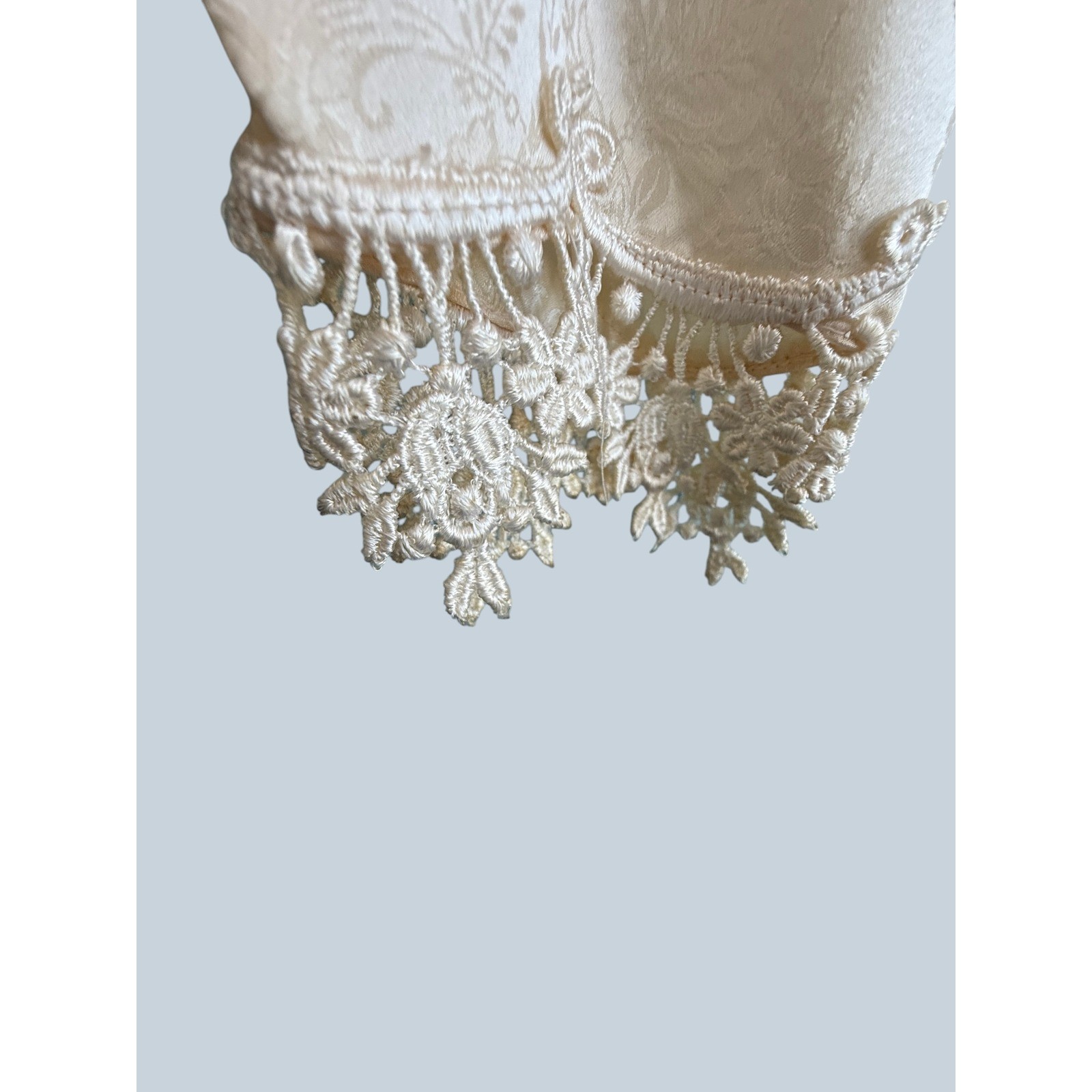Jessica McClintock 70s Vintage Champagne Silk Lace Bridal Suit 4 Bridgerton