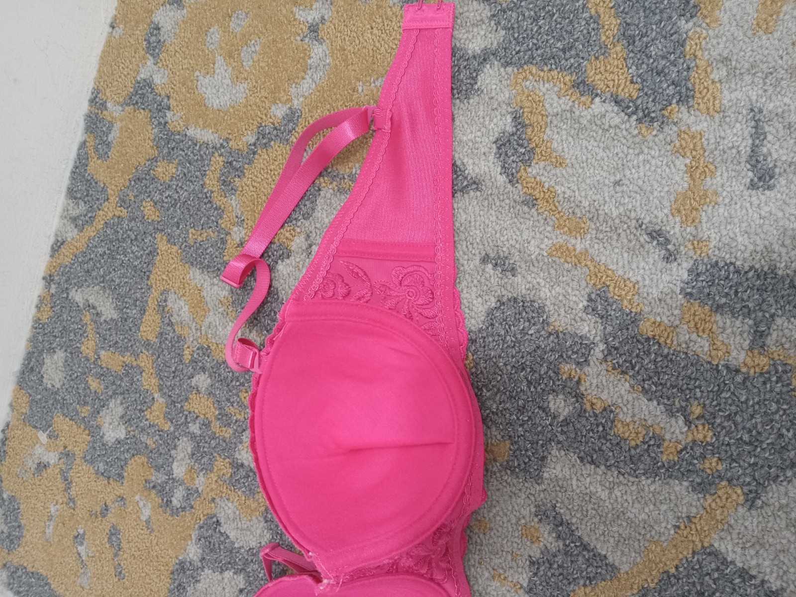 Vtg Maidenform 8879 Customize It Embroidered Strapless Push Up Demi Bra 34C Pink