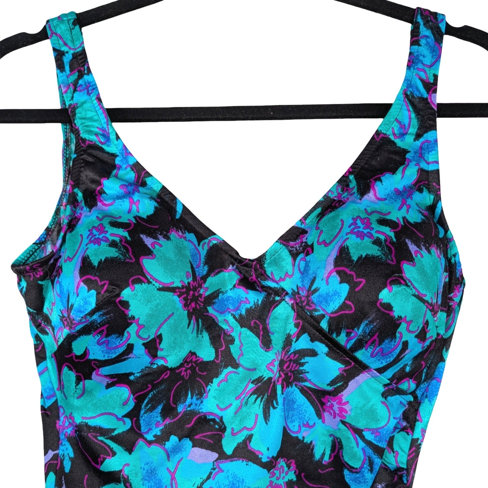 VTG 80s Maxine of Hollywood Skirted Swimsuit 14 Floral Deadstock One Piece
