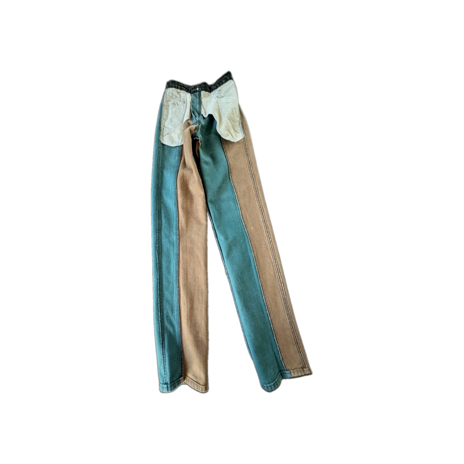 Vintage USA 80’s-90’s Panhandle Slim Colorblock Denim Jeans 100% Cotton RARE!!