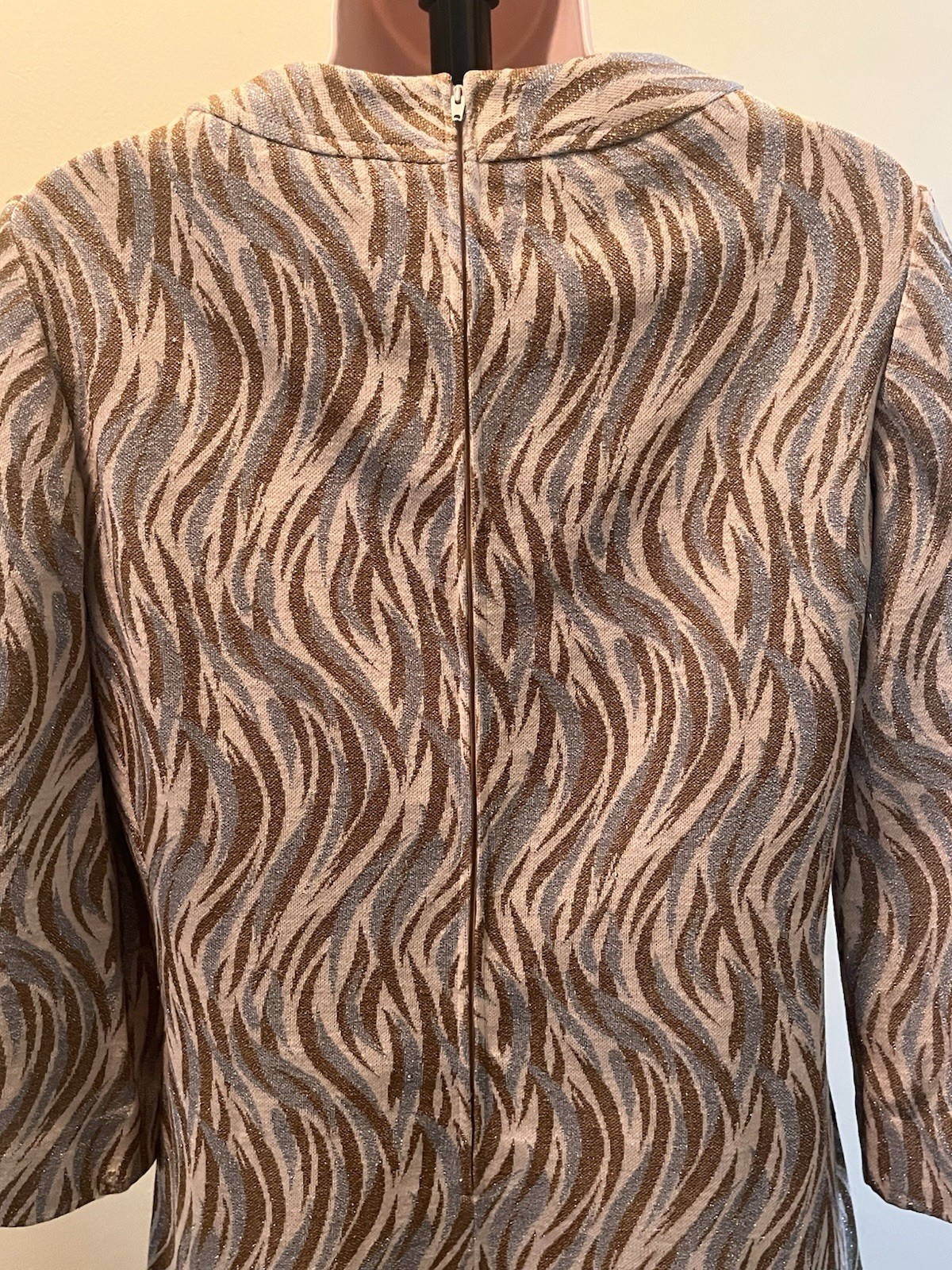 Vintage Kimberly Mid-century 1960’s Metallic Yarn Wool Dress