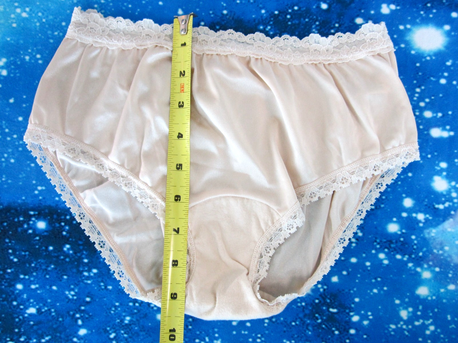 Vintage COTILLION Small Nude Beige Nylon Lace Trim Brief Panties NEW Sz 5