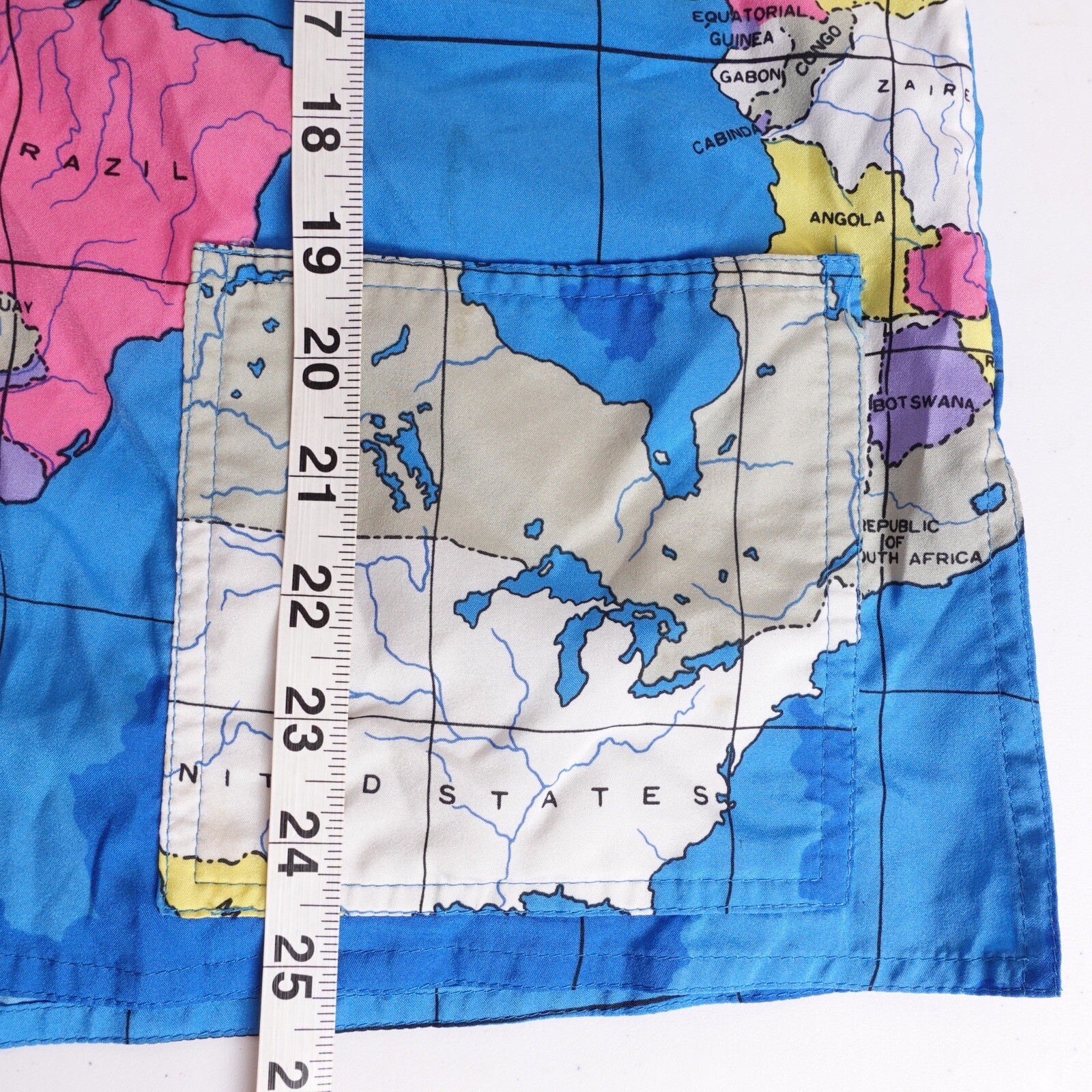 Vintage 80s Miss James Sir Womens World Map All Over Print Globe Shirt Medium