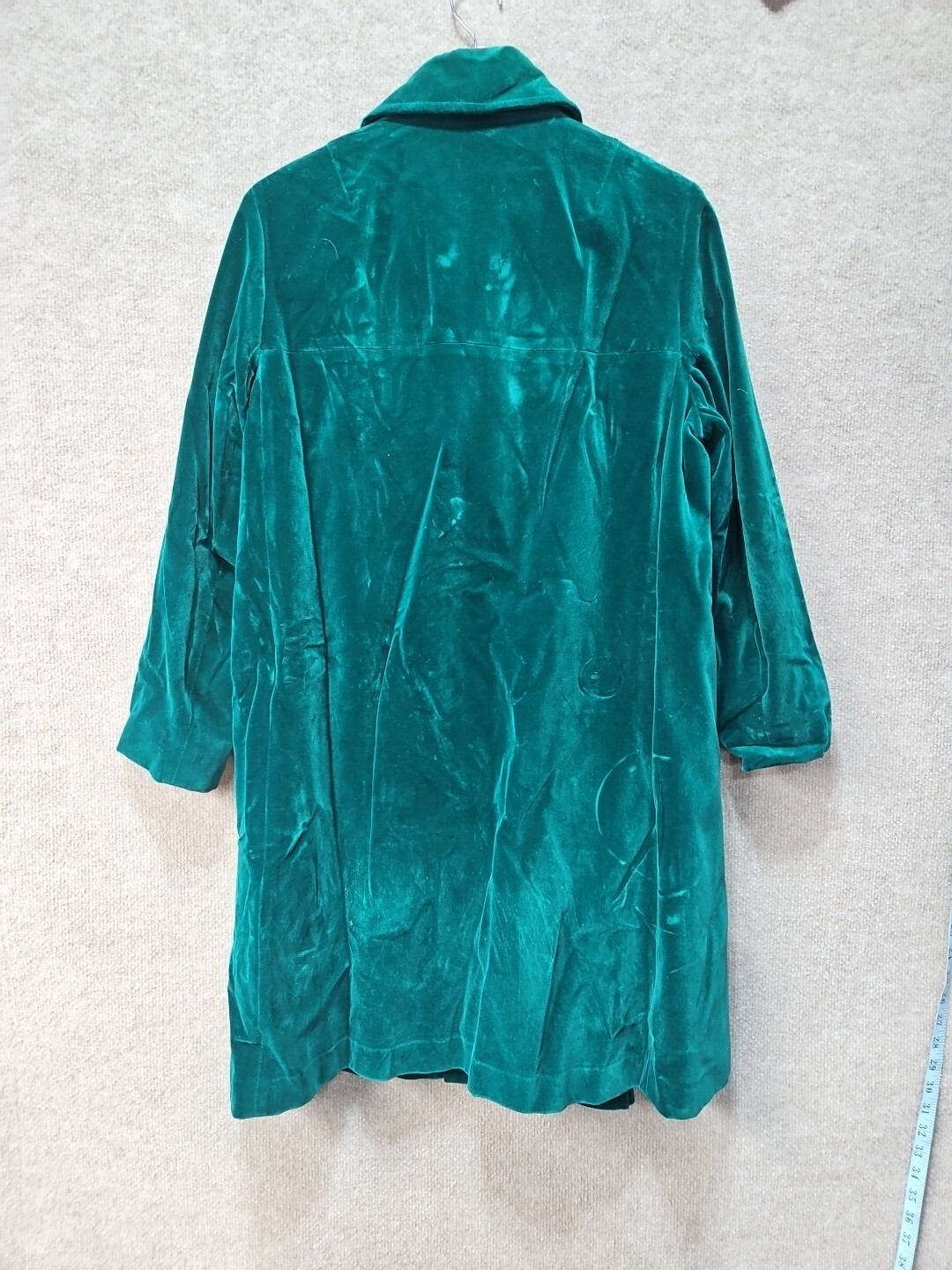Vintage Lou Ritchie of Montreal Velour Dress Coat Emerald Green