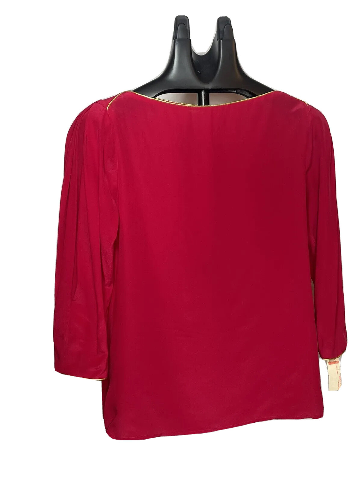 TAHARI Hot Pink & Gold 100% SILK Women Blouse Top Size 6 Vintage