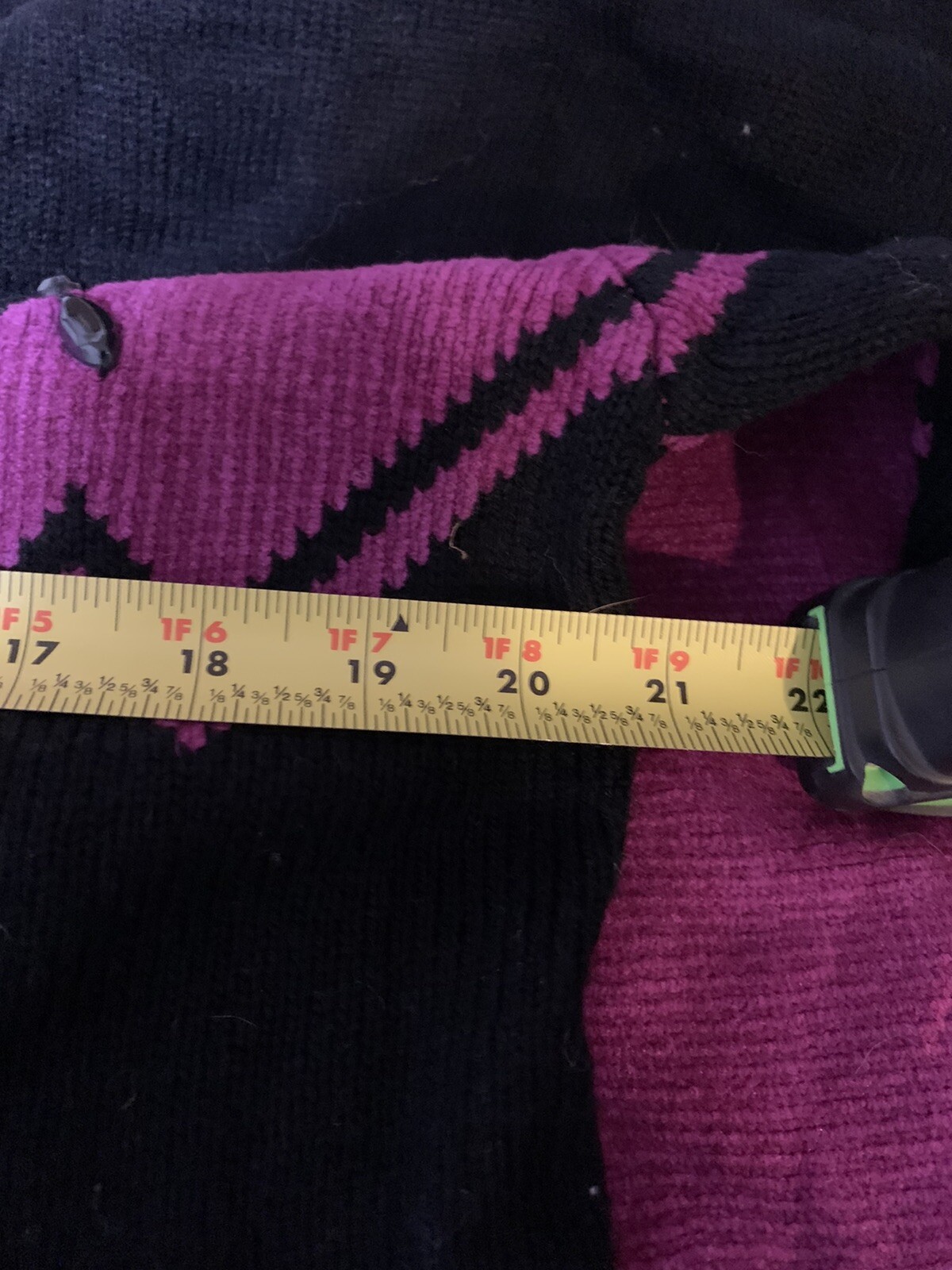 ❤️Vintage Plain Jane Knit Sweater Dress Hot Pink & Black With Sparkles Acrylic M