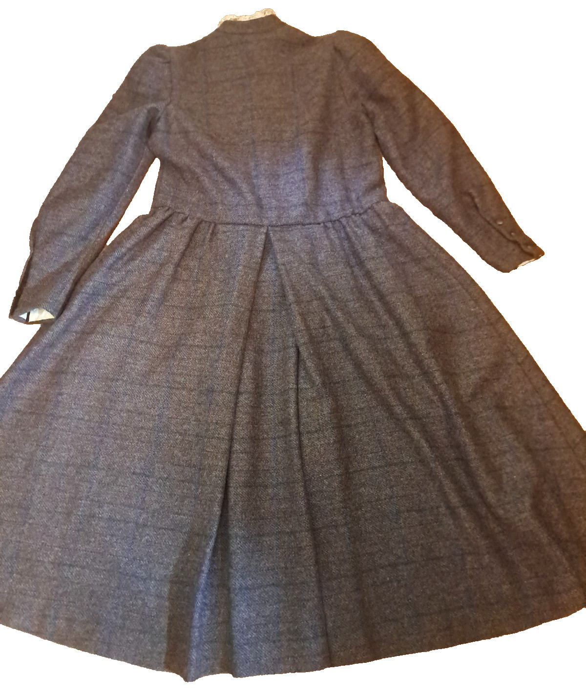 Aunt Abigails Attic Dress Wool Plaid Pockets Period Costume Western Country 12 M