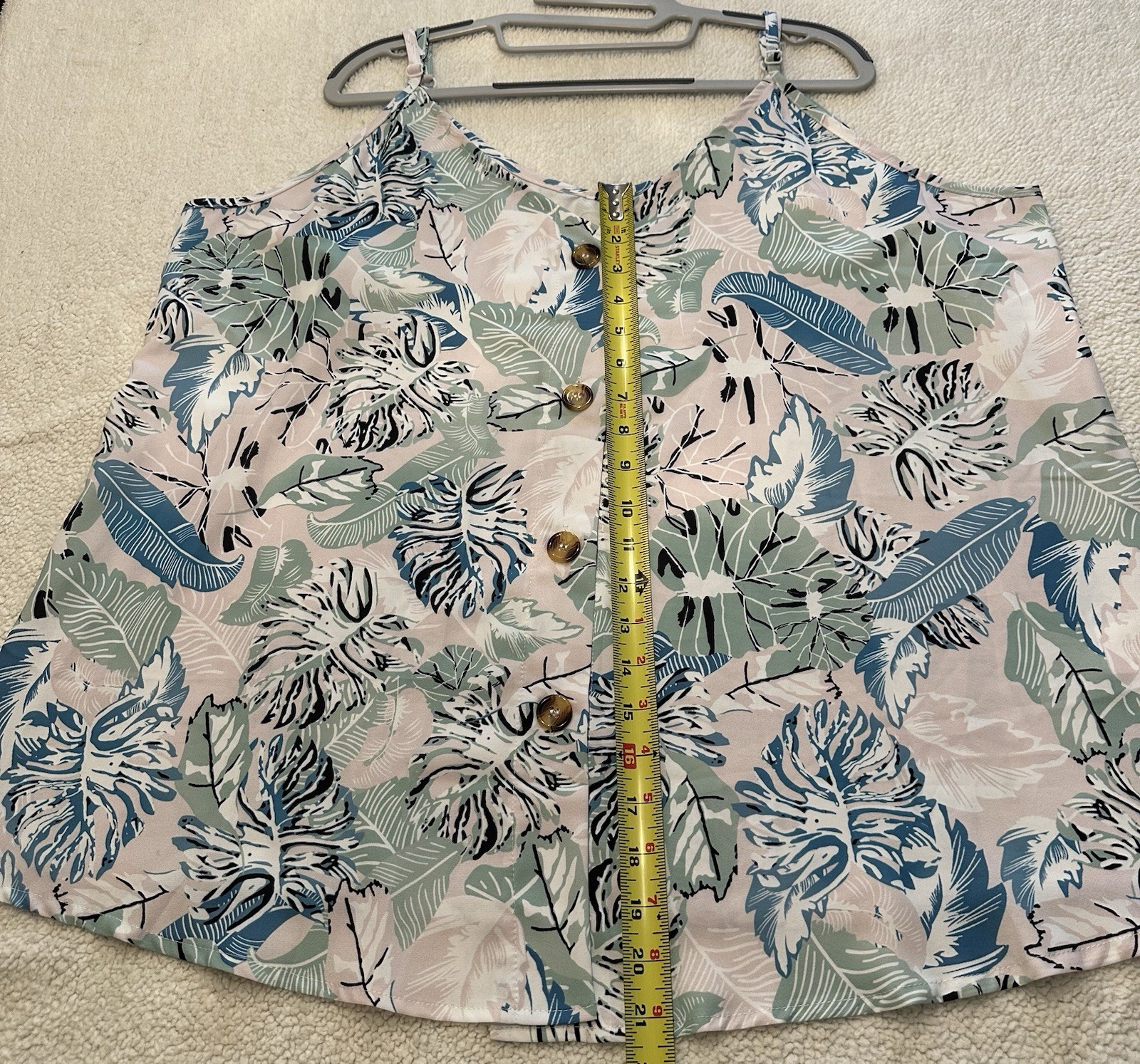 Classy! Stay Cool with this Front Button Up Tank Top. Soft Colors. 2XL. Light.