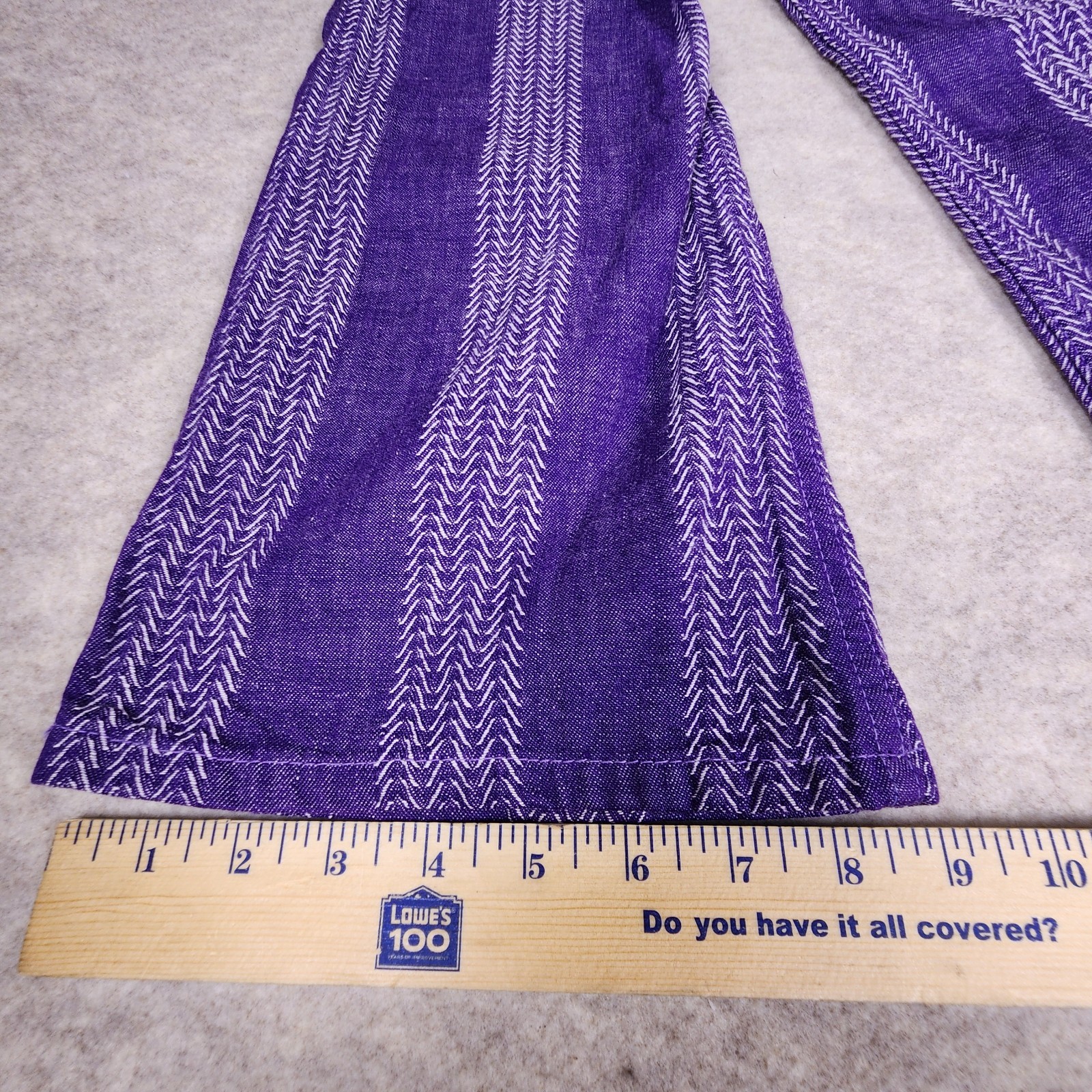 Vtg 70s Hillbilly Hippy Flare Bell Bottom Pants L Striped Size 24 Long