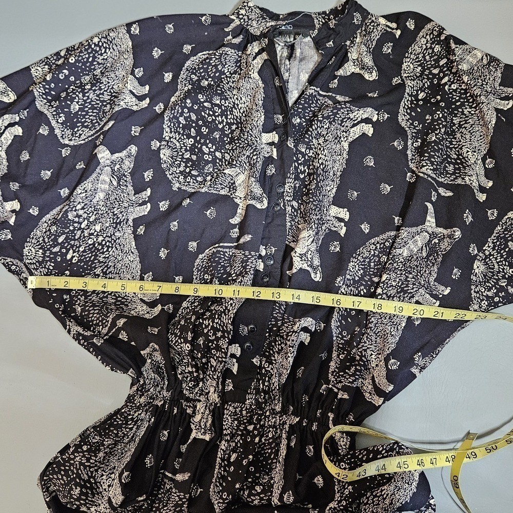 Vintage PJ Walsh New York Animal Print Maxi Shirt Dress ILGWU Black White Small