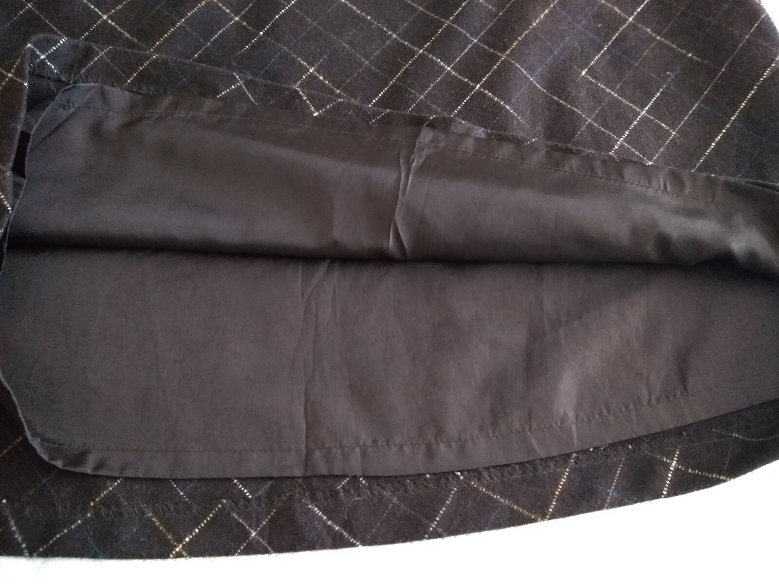 Wool Blend Skirt Womens 14 Brown A-Line Knee Italian Fabric Lined Old Navy Vtg