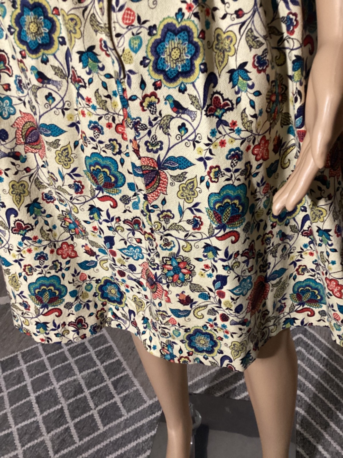 Vintage 60’s 70’s Garland Cotton Floral Bird Print Skirt & Top Set Boho Hippie