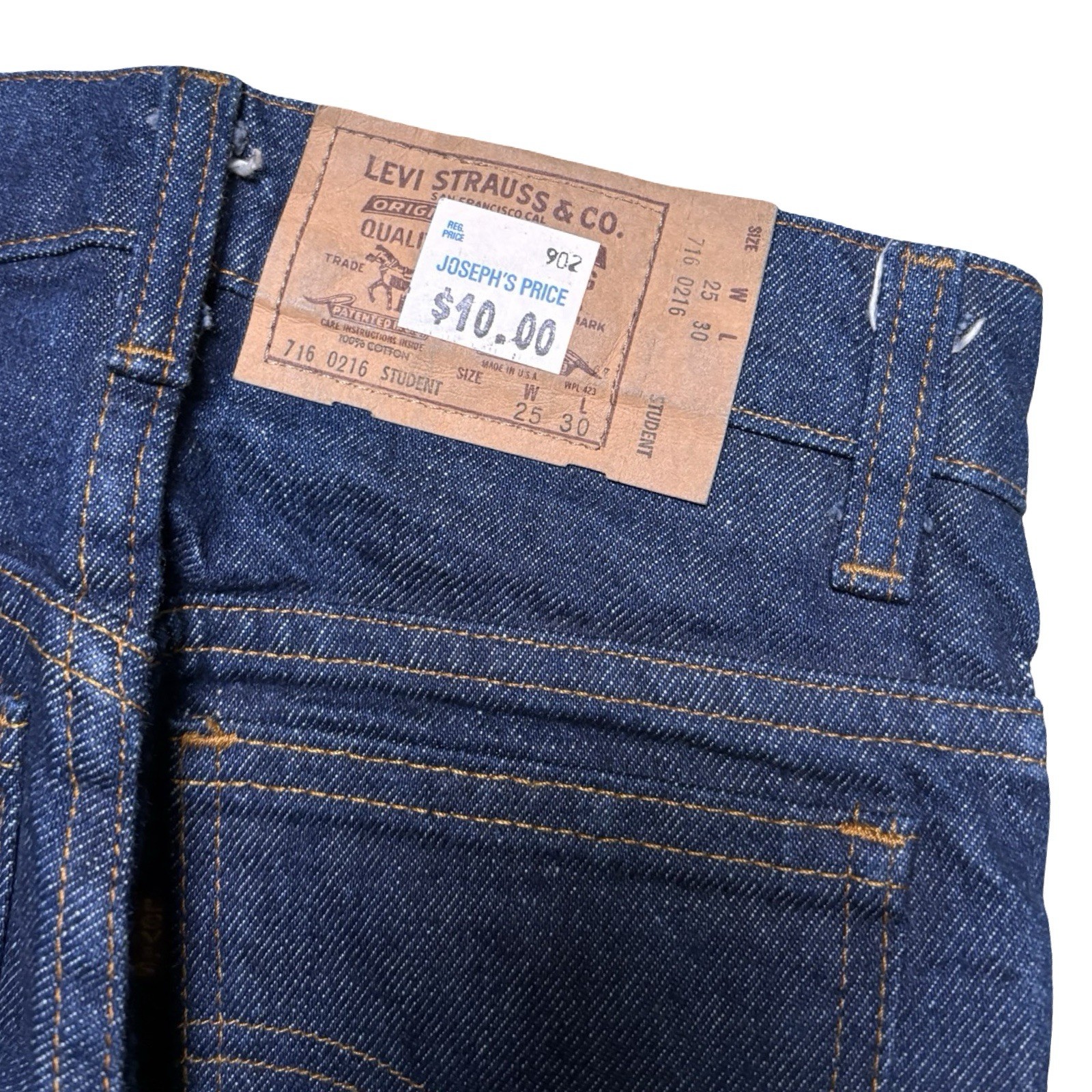 Vintage 80s Levi’s 716 0216 Student Straight Jeans 25X30 NOS NWOT